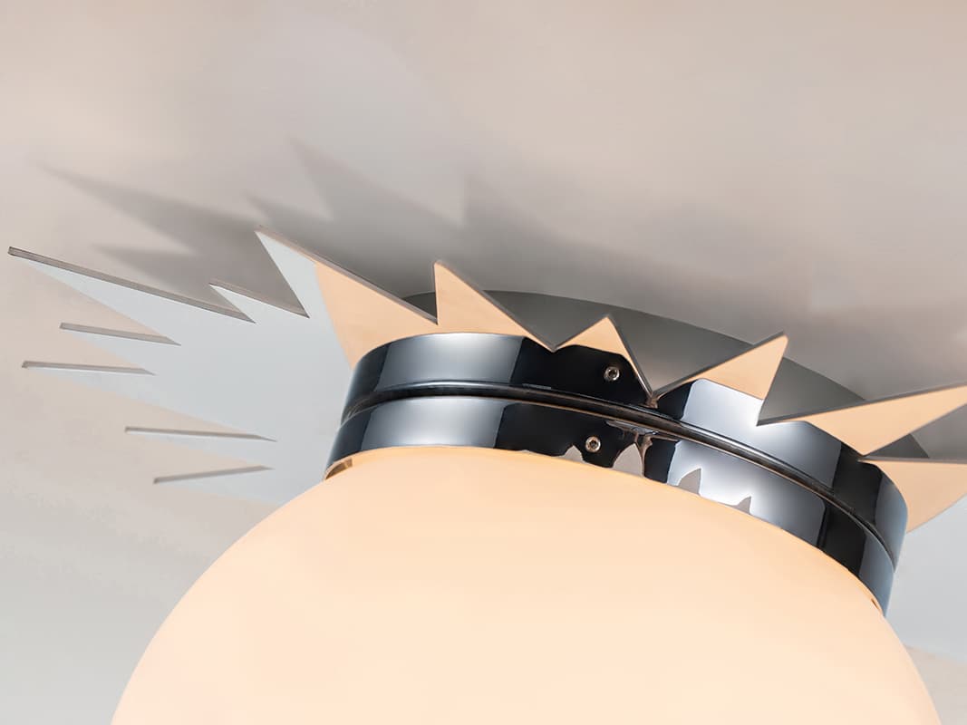 Lucas McKearn Soleil 3-Light Polished Chrome Glass LED Globe Round Flush Mount