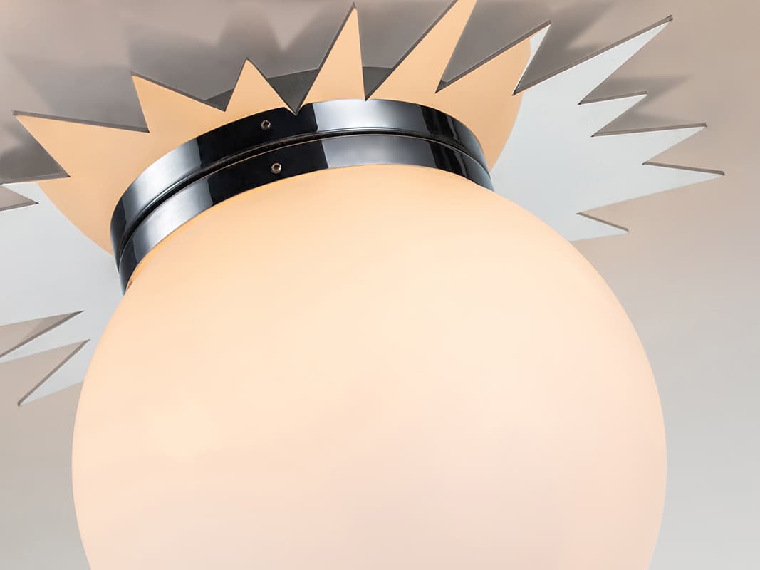 Lucas McKearn Soleil 3-Light Polished Chrome Glass LED Globe Round Flush Mount