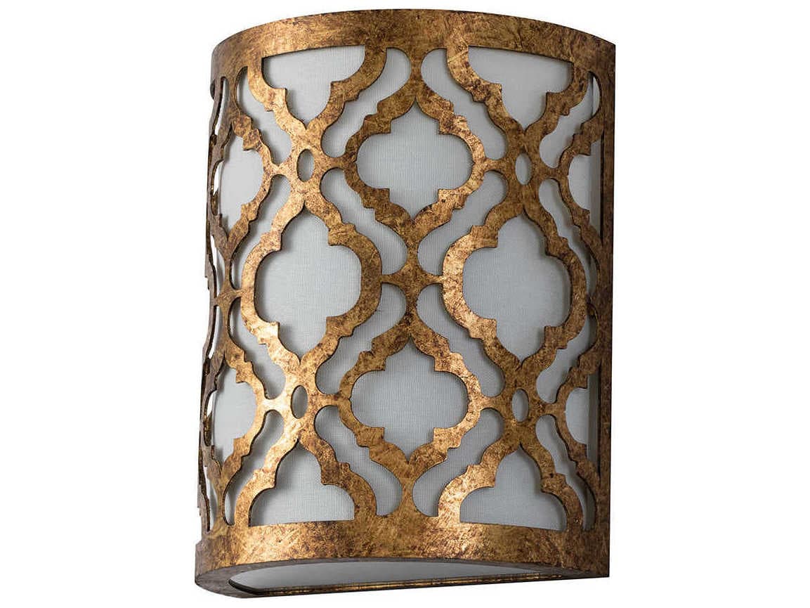 Lucas McKearn Arabella 1-Light Distressed Gold Glass Wall Sconce