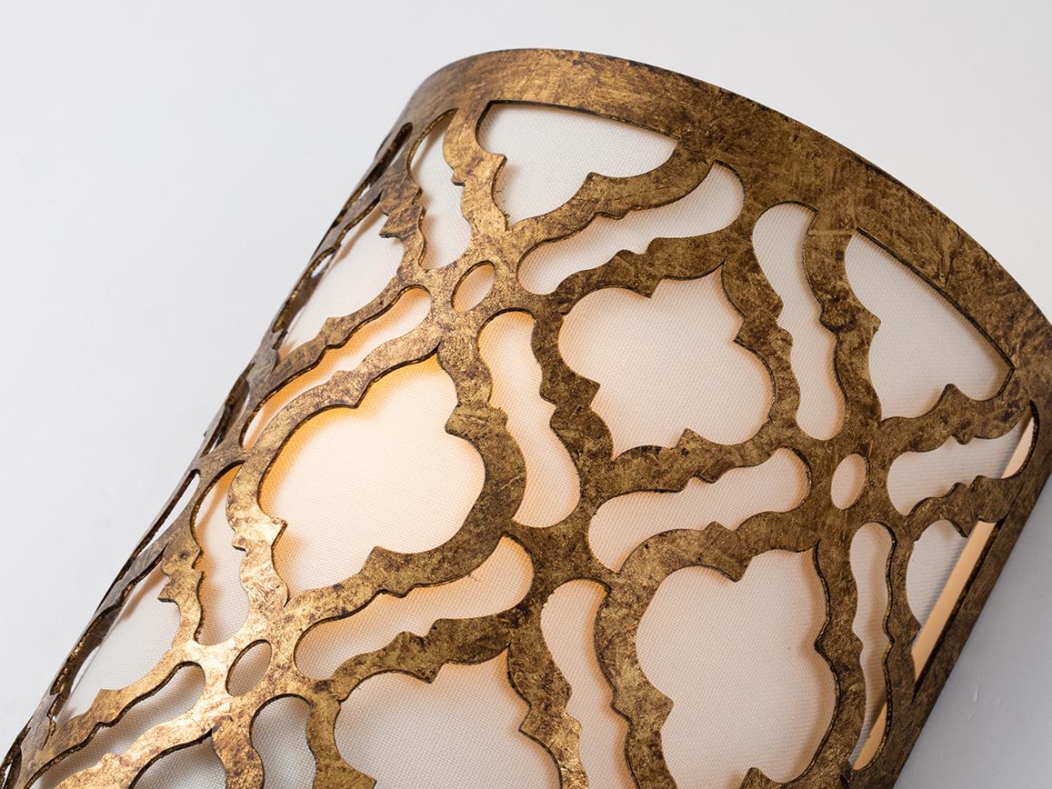 Lucas McKearn Arabella 1-Light Distressed Gold Glass Wall Sconce