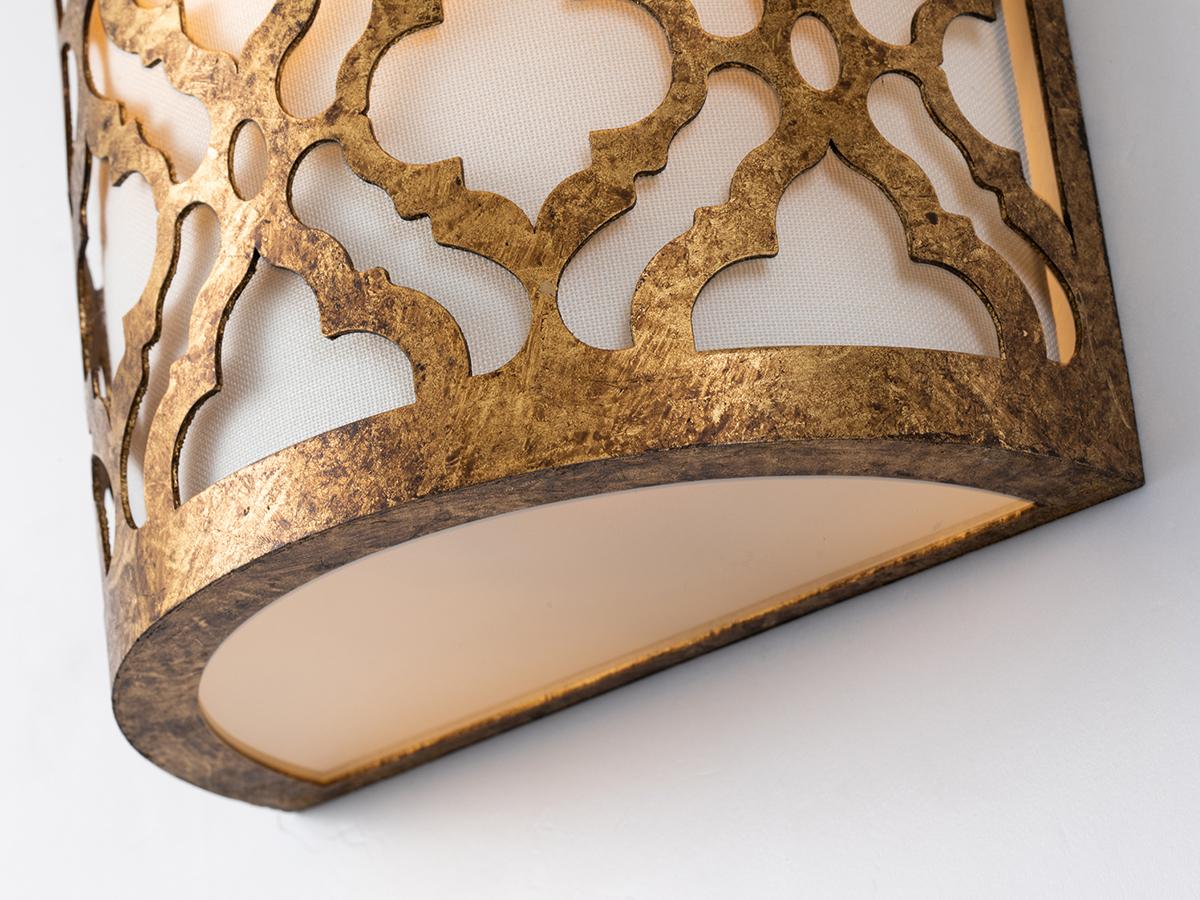 Lucas McKearn Arabella 1-Light Distressed Gold Glass Wall Sconce