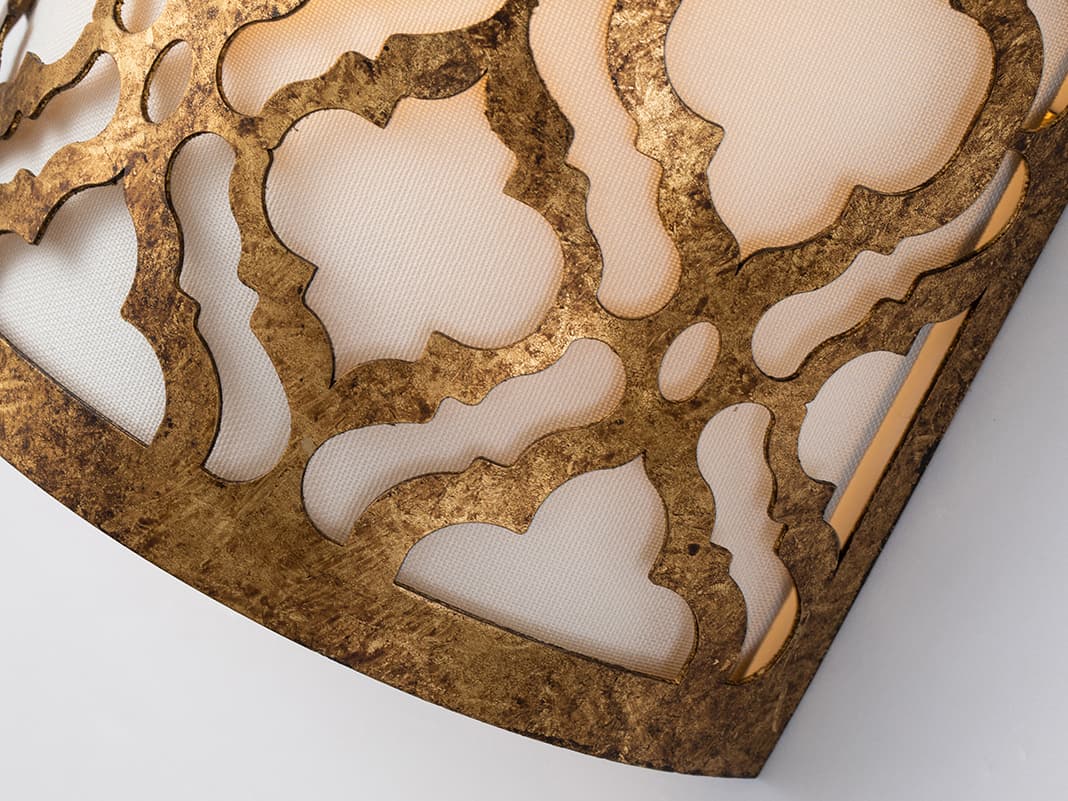 Lucas McKearn Arabella 1-Light Distressed Gold Glass Wall Sconce