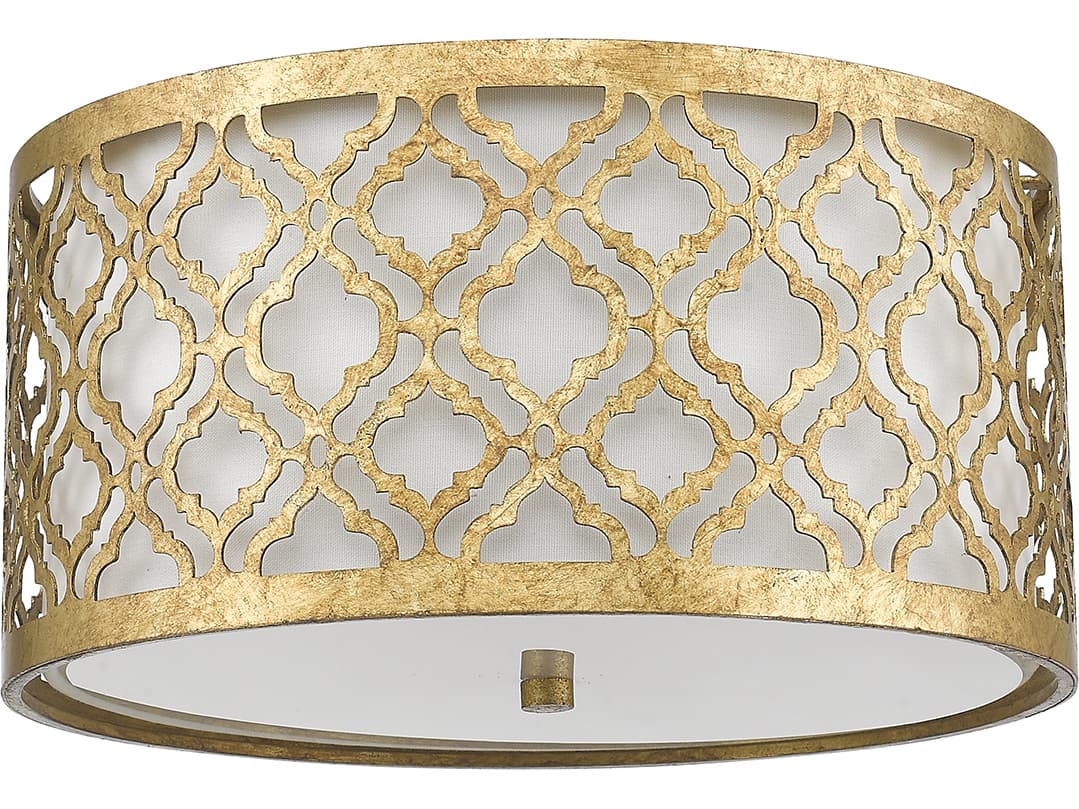 Lucas McKearn Arabella 2-Light Gold Drum Geometric Flush Mount