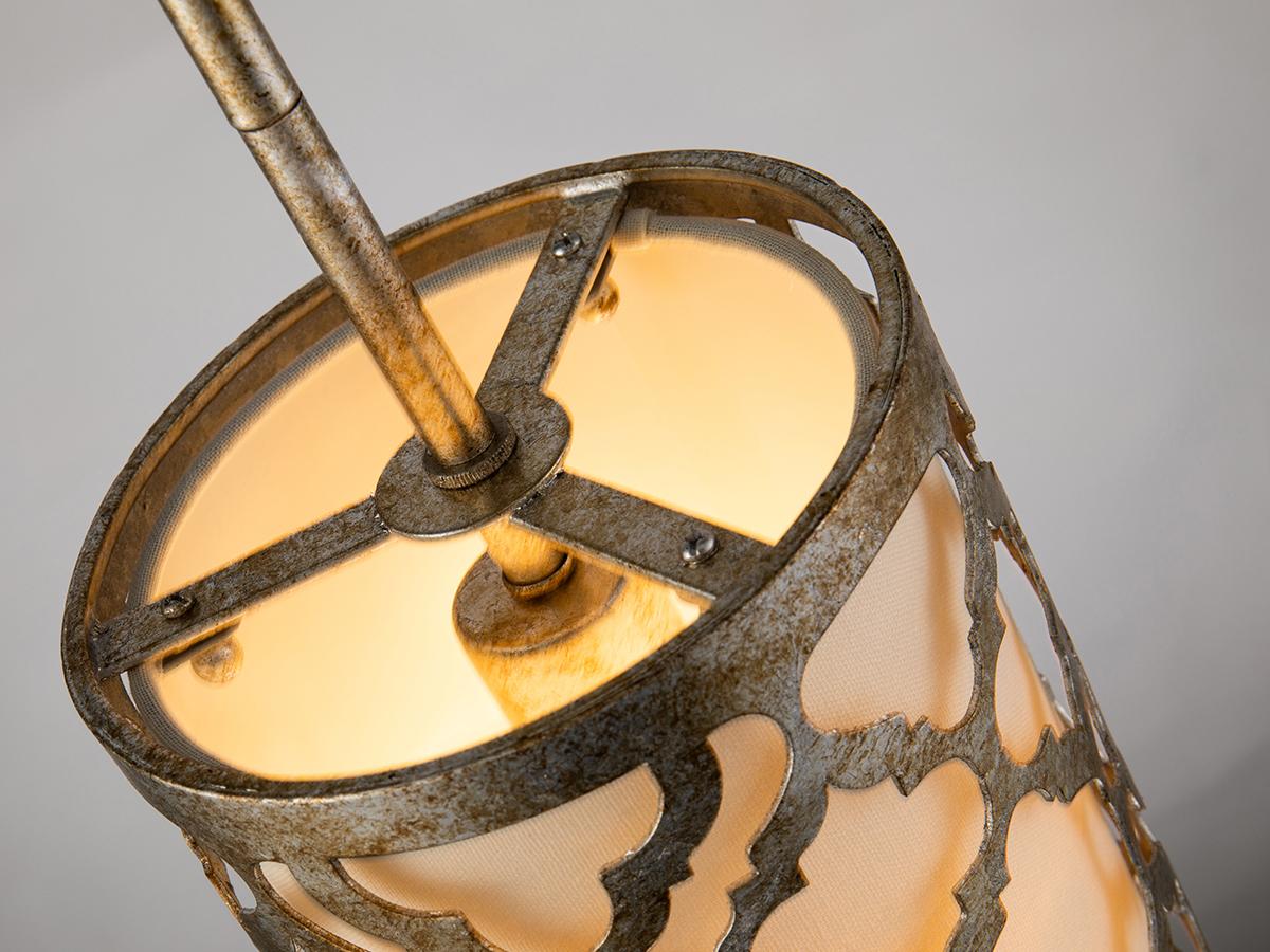 Lucas McKearn Arabella 1-Light Antique Silver Glass Cylinder Geometric Mini Pendant