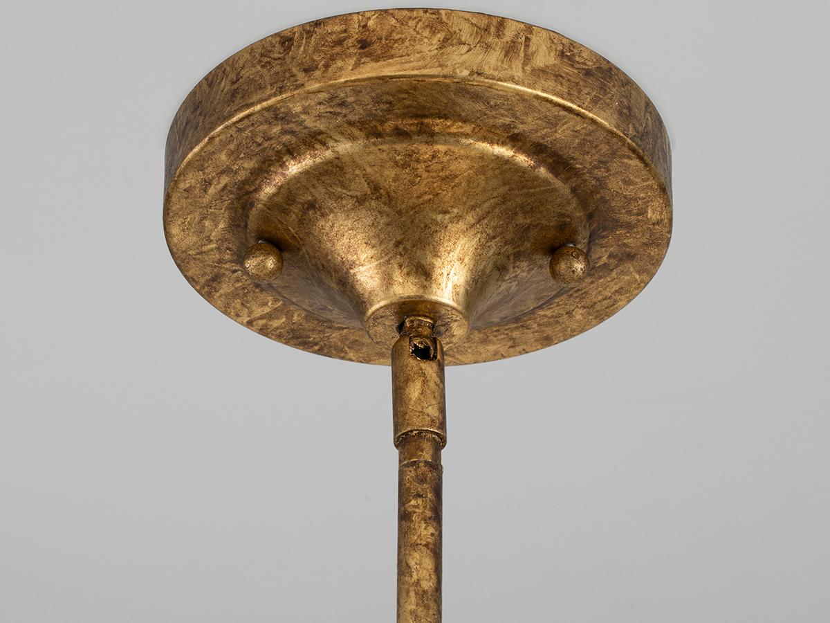 Lucas McKearn Arabella 3-Light Distressed Gold Glass Drum Geometric Pendant