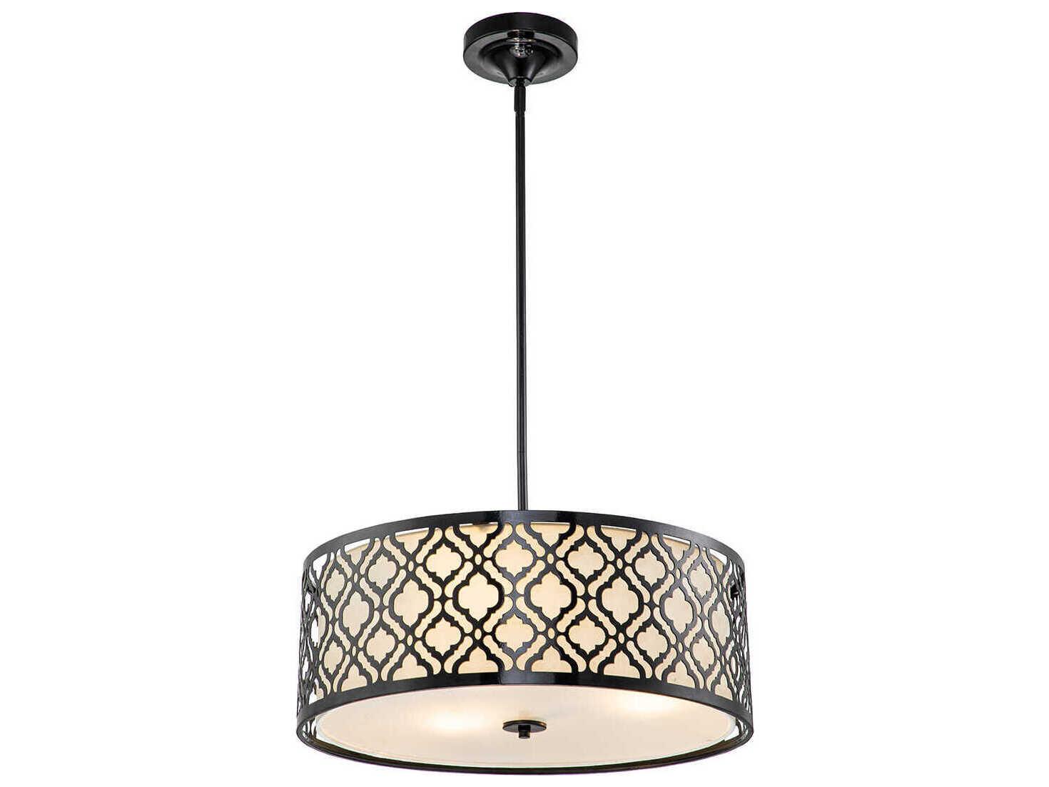 Lucas McKearn Arabella 3-Light Black Drum Pendant