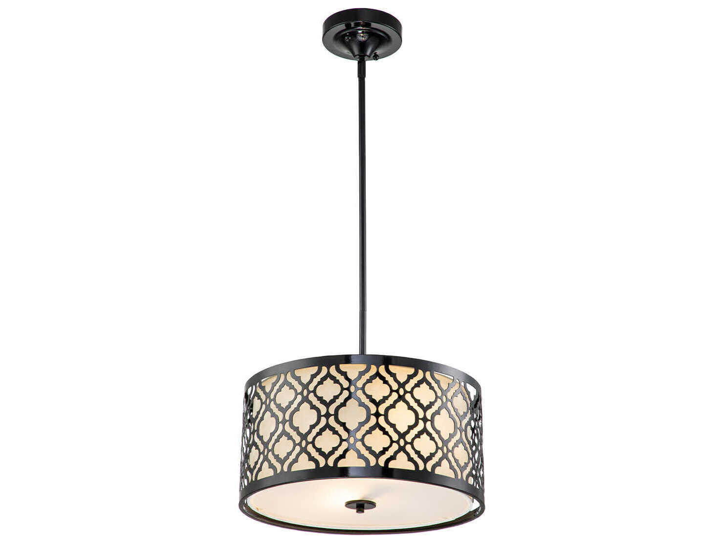 Lucas McKearn Arabella 2-Light Black Drum Pendant