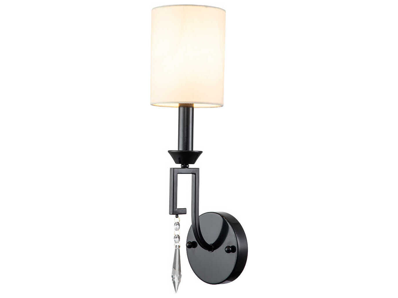 Lucas McKearn Lemuria 1-Light Black Crystal Wall Sconce