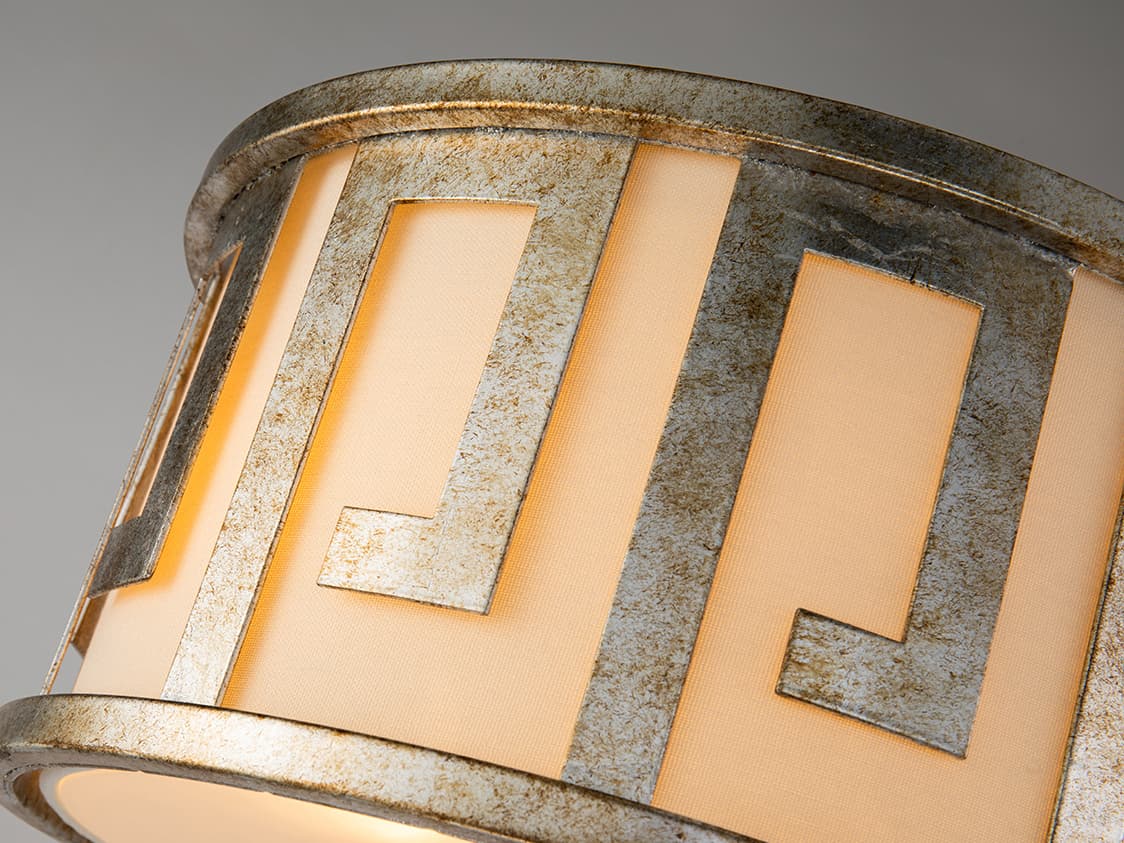 Lucas McKearn Lemuria 2-Light Antique Silver Geometric Round Flush Mount