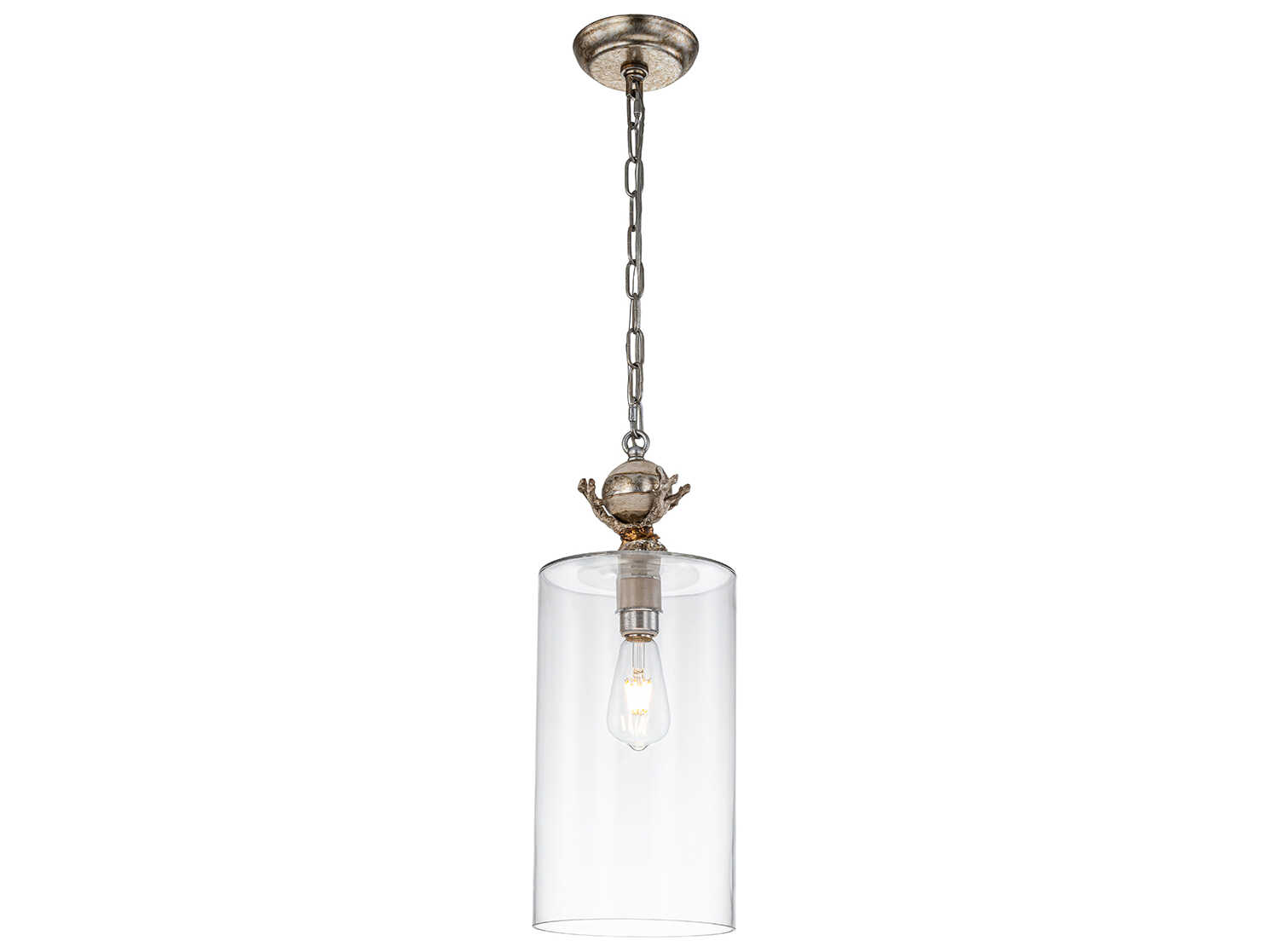 Lucas McKearn Trellis 1-Light Cream Clear Cylinder Mini Pendant