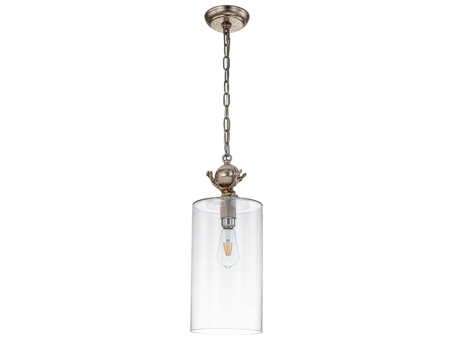 Lucas McKearn Trellis 1-Light Cream Clear Cylinder Mini Pendant