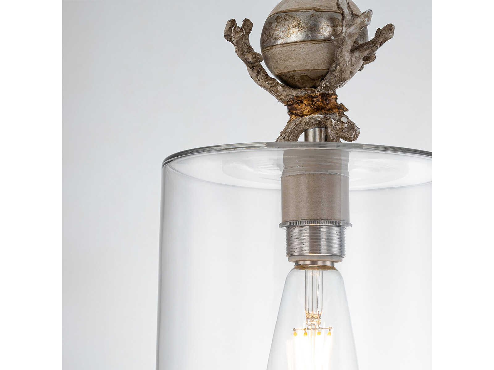 Lucas McKearn Trellis 1-Light Cream Clear Cylinder Mini Pendant