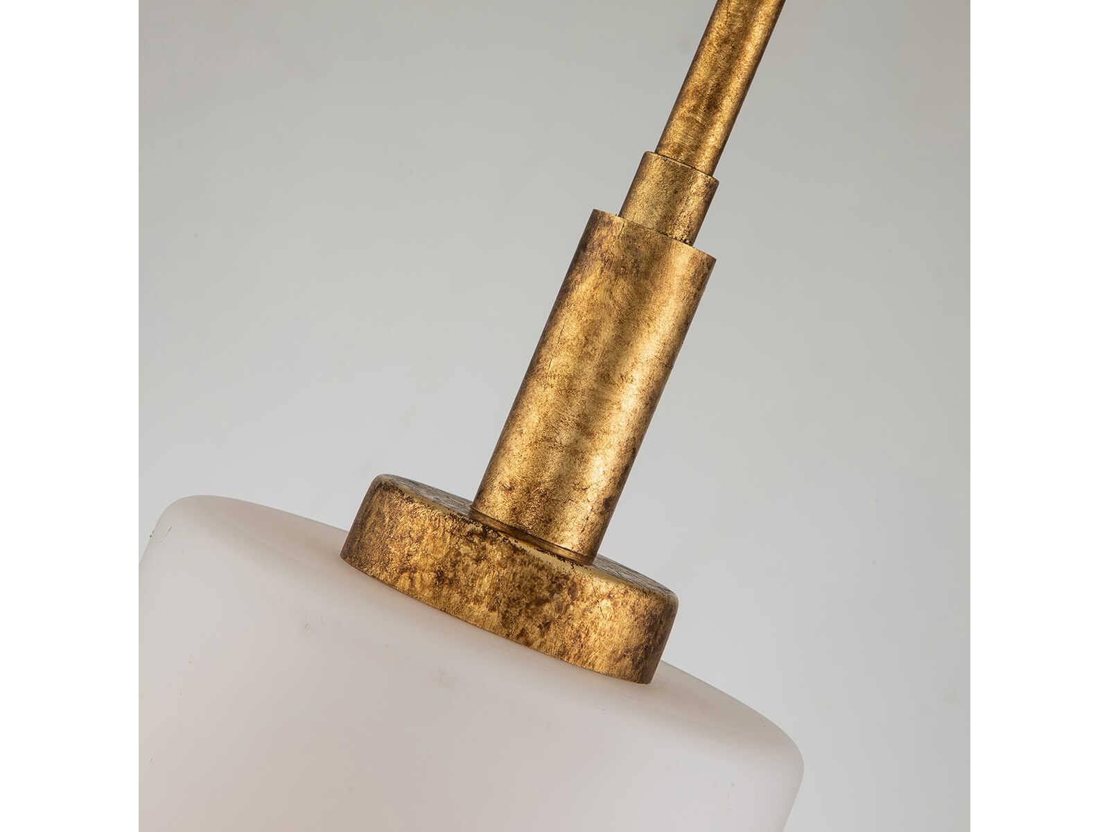 Lucas McKearn Sawgrass 1-Light Gold Leaf Glass Cylinder Mini Pendant