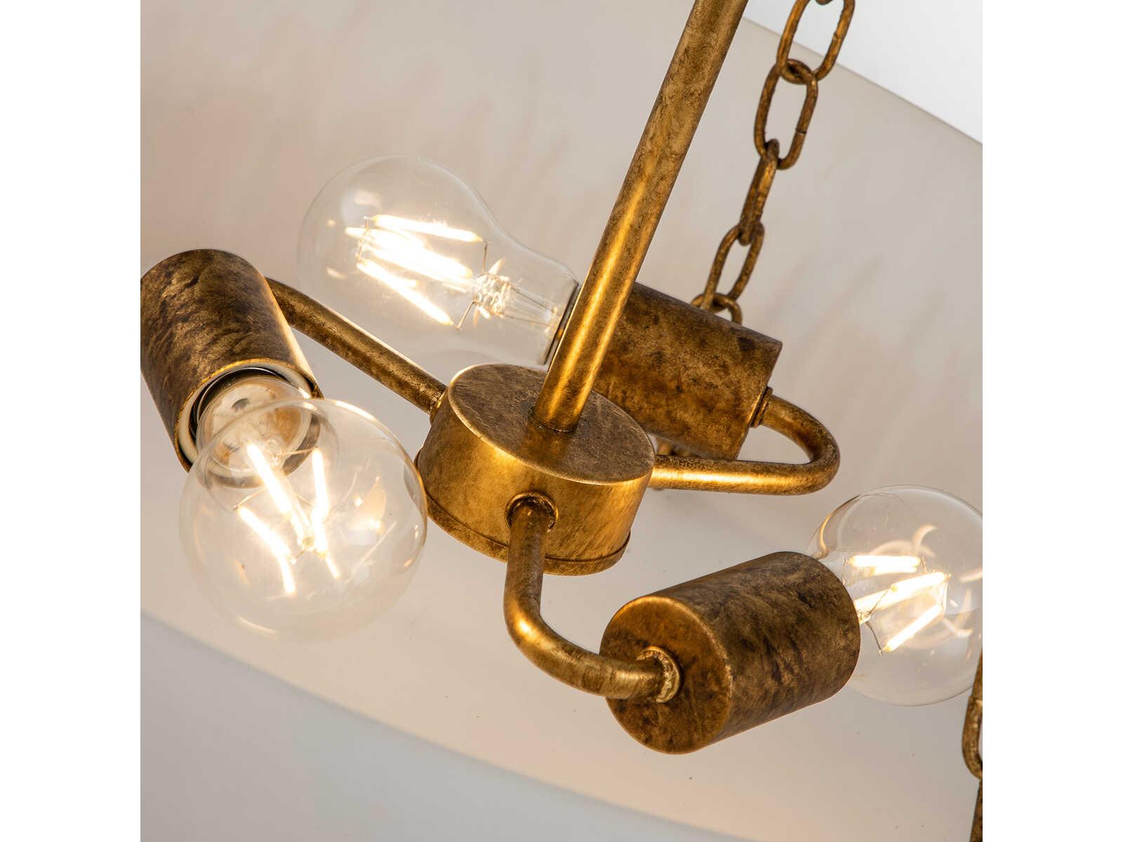 Lucas McKearn Sawgrass 3-Light Gold Leaf Glass Drum Pendant