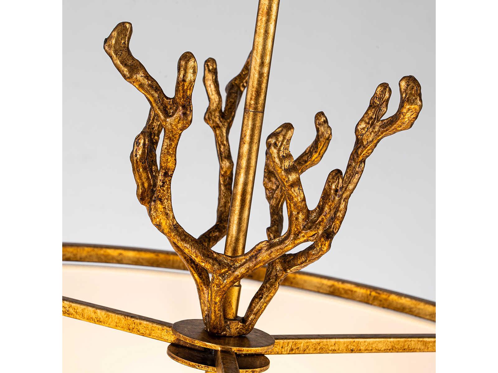Lucas McKearn Coral 3-Light Gold Drum Chandelier