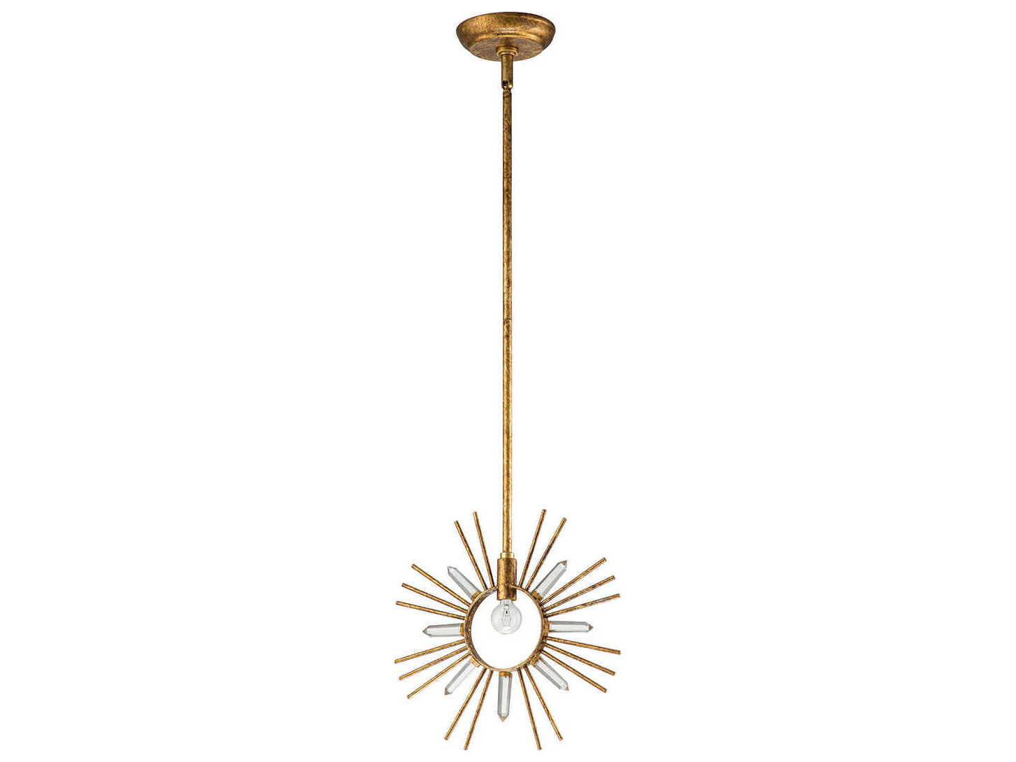 Lucas McKearn Sun King 1-Light Gold Leaf Crystal Sputnik Mini Pendant
