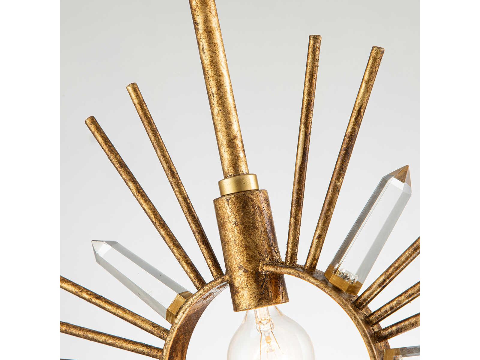 Lucas McKearn Sun King 1-Light Gold Leaf Crystal Sputnik Mini Pendant
