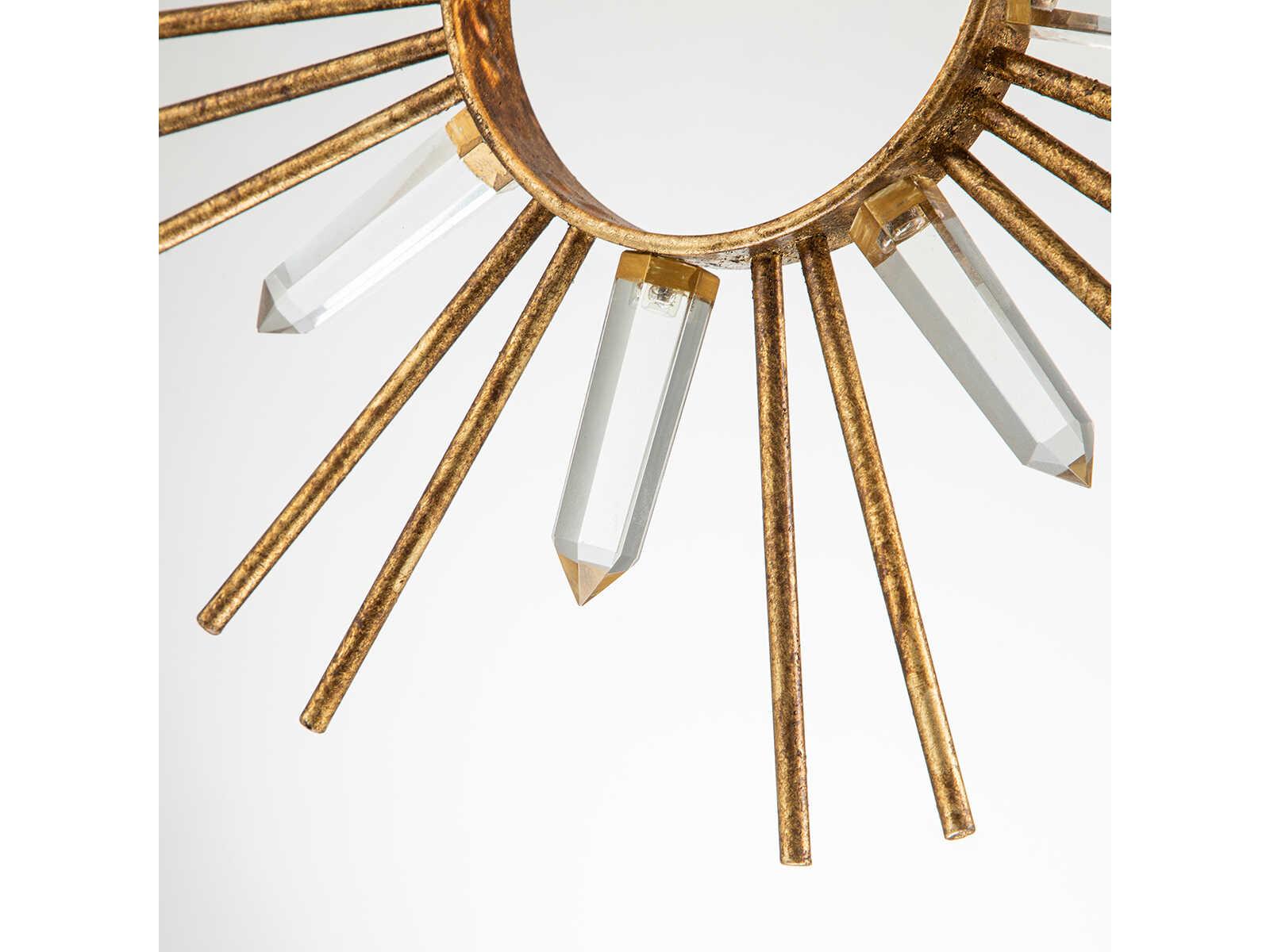 Lucas McKearn Sun King 1-Light Gold Leaf Crystal Sputnik Mini Pendant