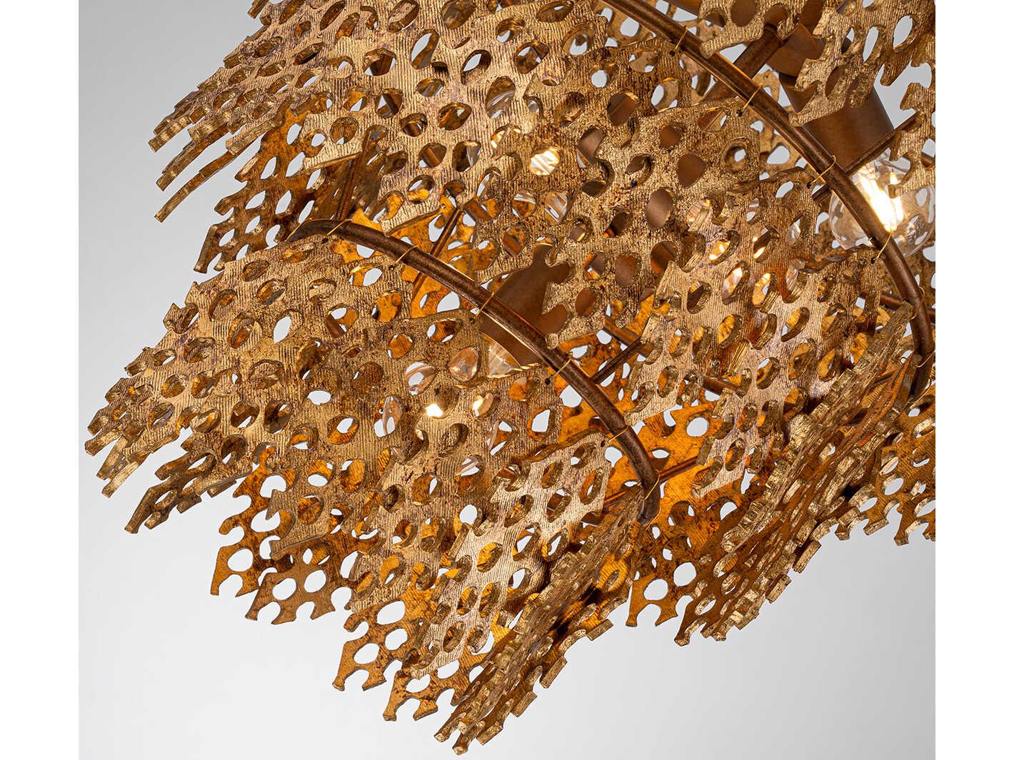 Lucas McKearn Coral Luxe 6-Light Gold Tiered Chandelier
