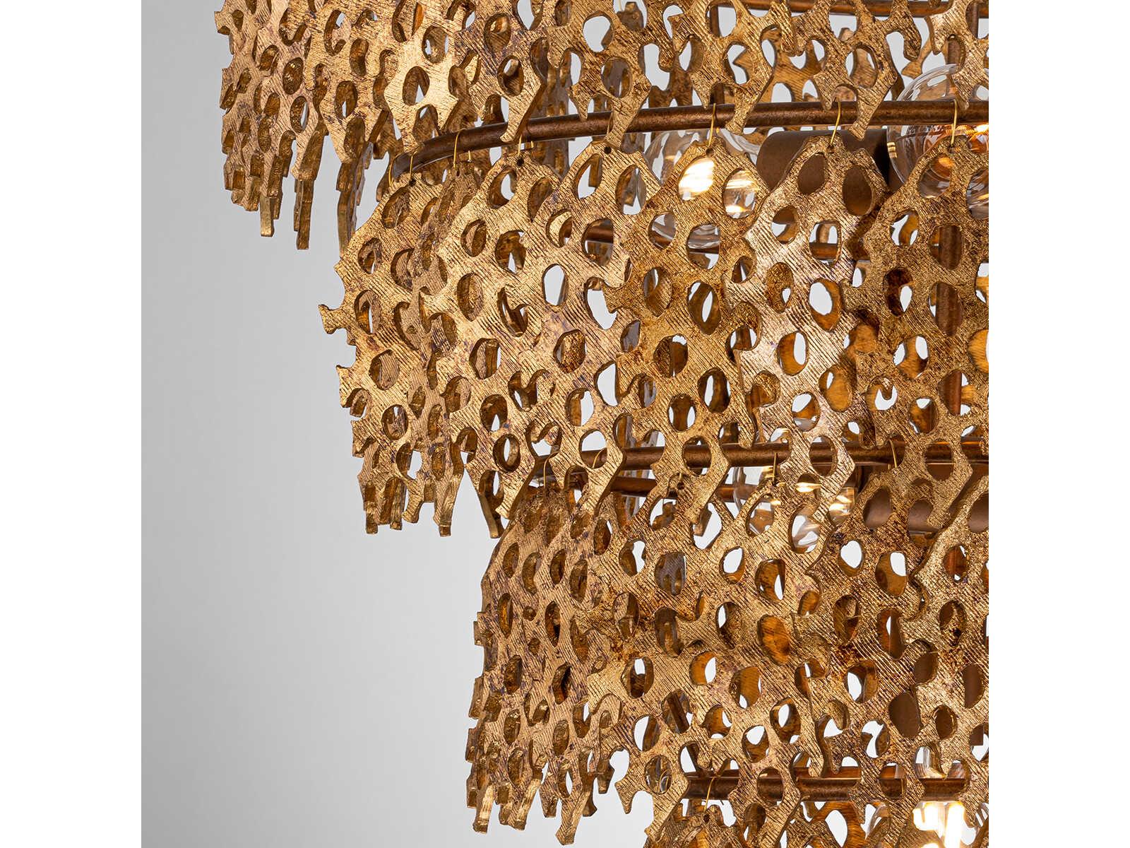 Lucas McKearn Coral Luxe 6-Light Gold Tiered Chandelier