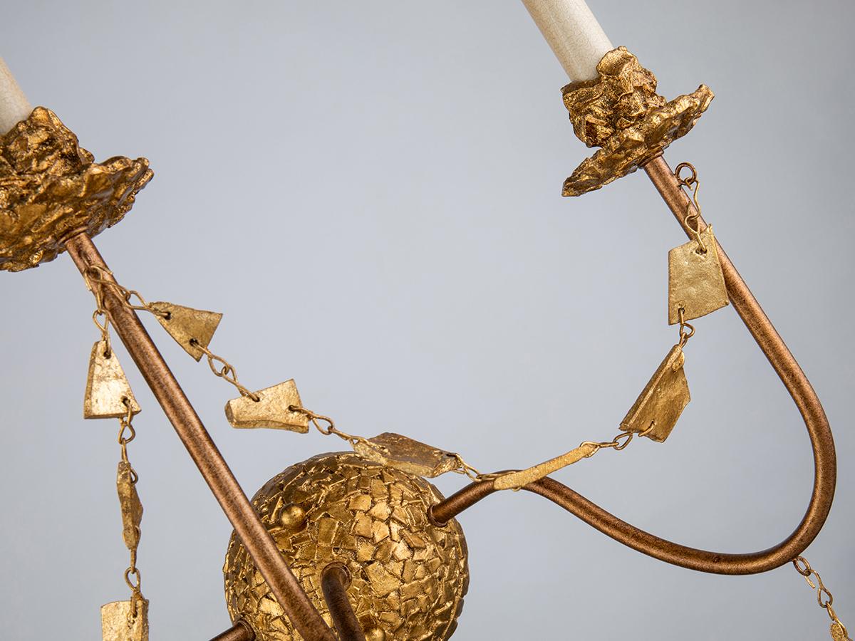 Lucas McKearn Mosaic 3-Light Gold Leaf LED Wall Sconce