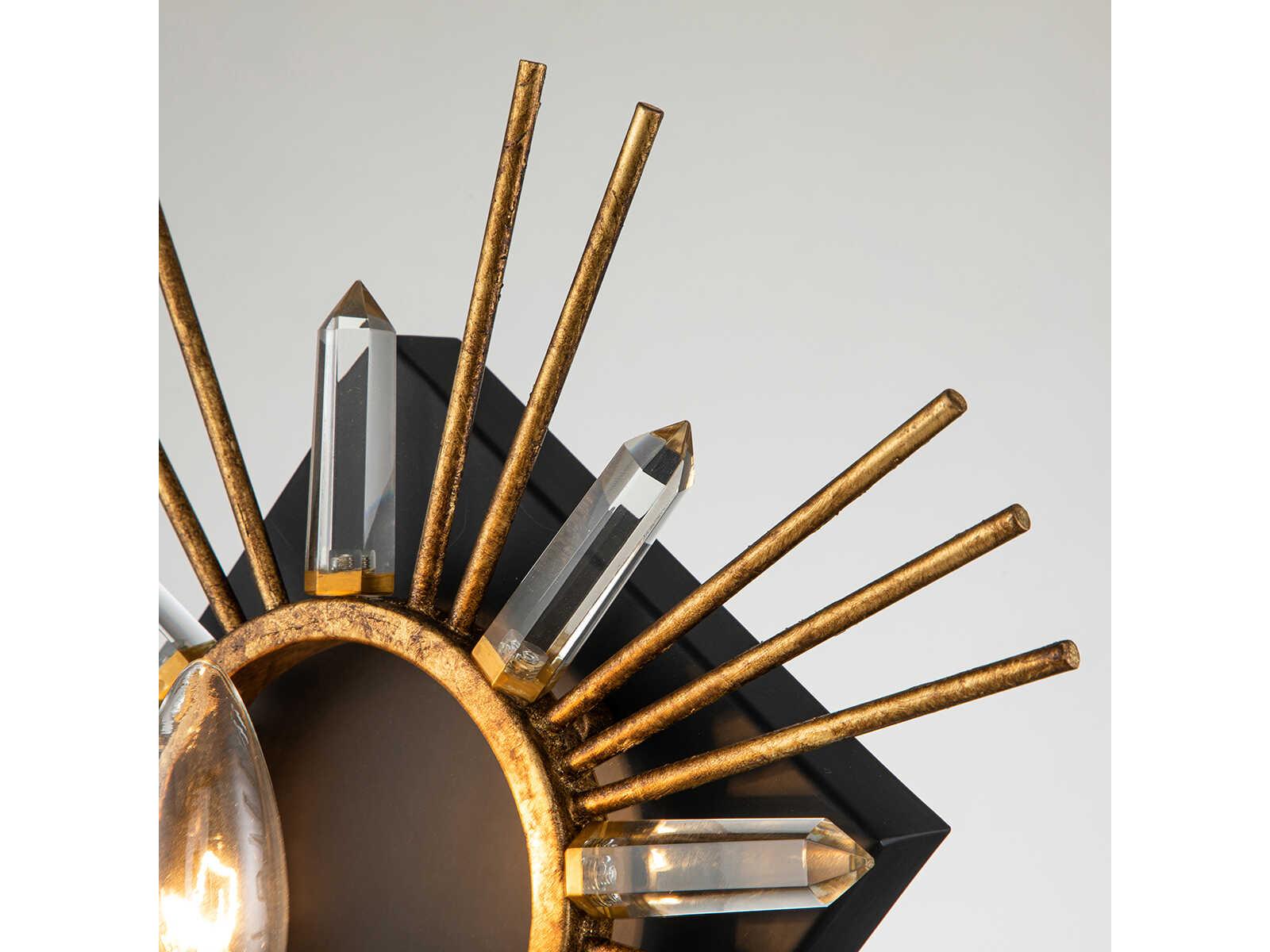 Lucas McKearn Sun King 1-Light Gold Leaf Crystal Wall Sconce