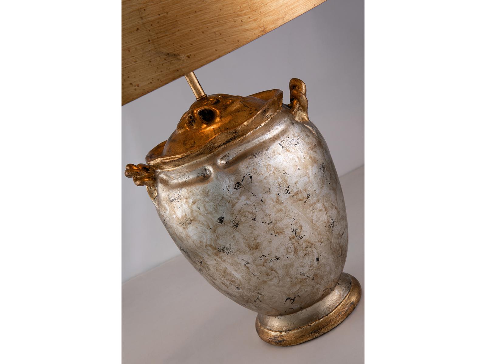 Lucas McKearn Antique Silver Gold Table Lamp