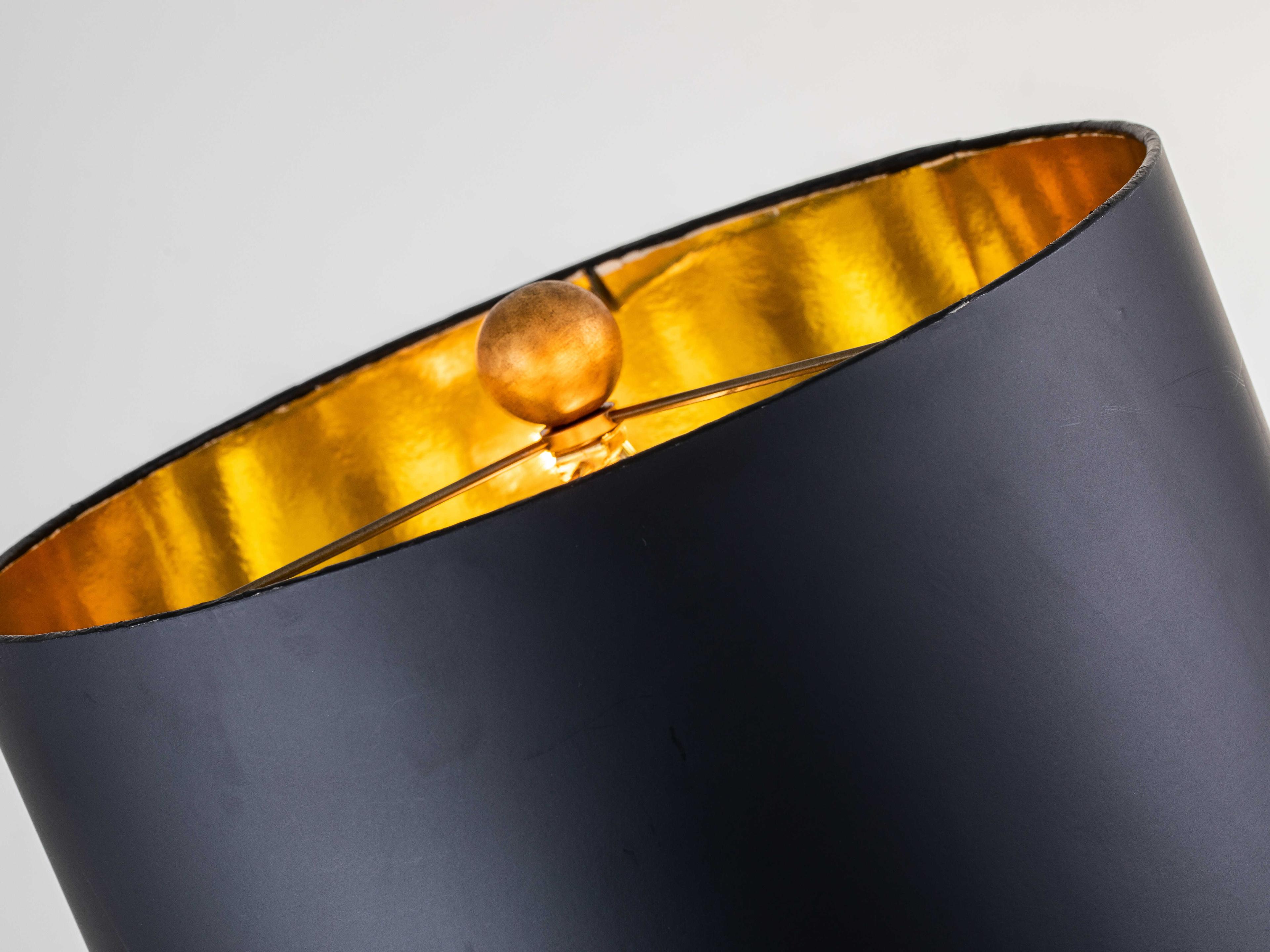 Lucas McKearn Camilia Antique Gold White Linen Buffet Lamp