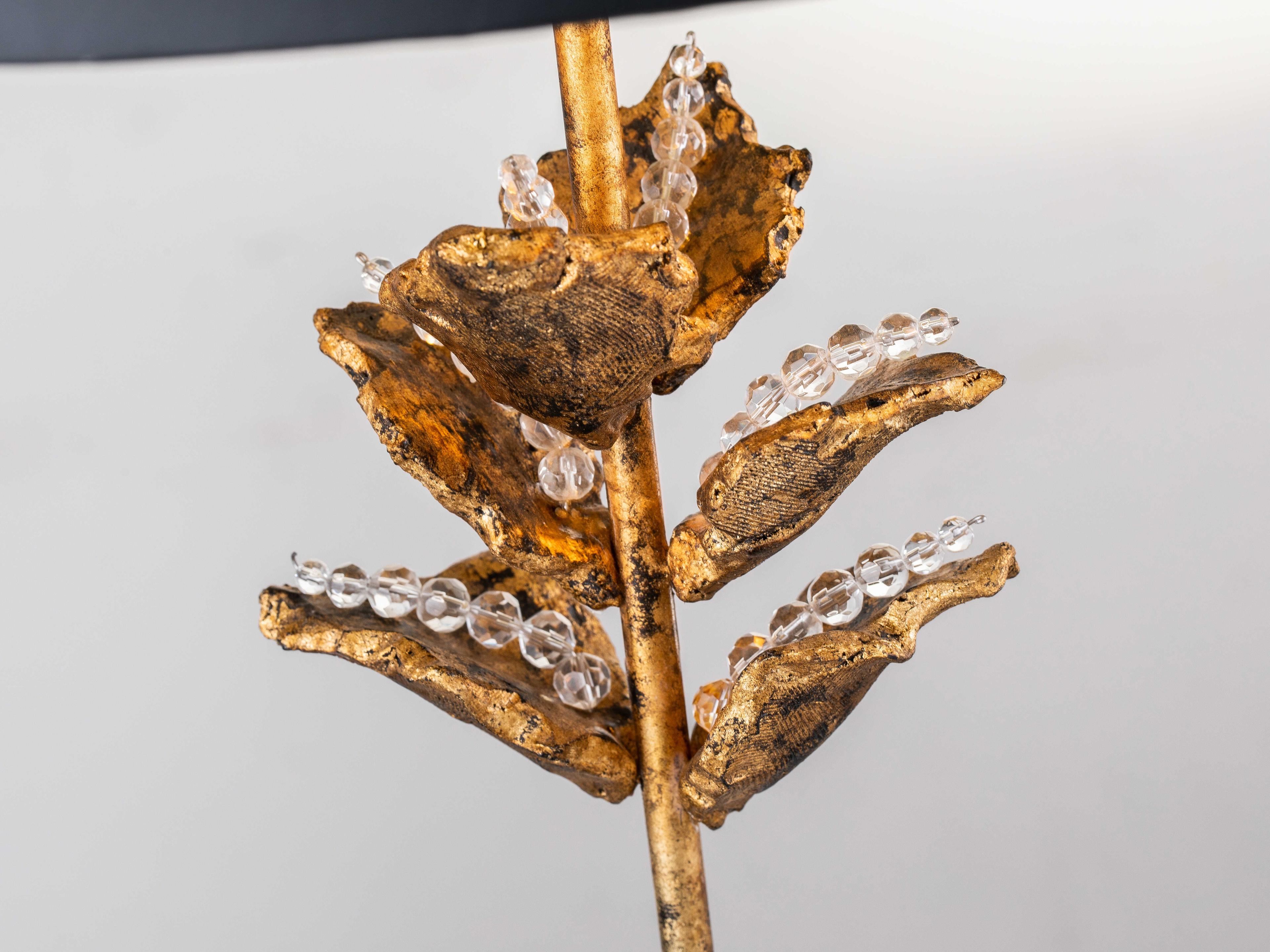 Lucas McKearn Camilia Antique Gold White Linen Buffet Lamp