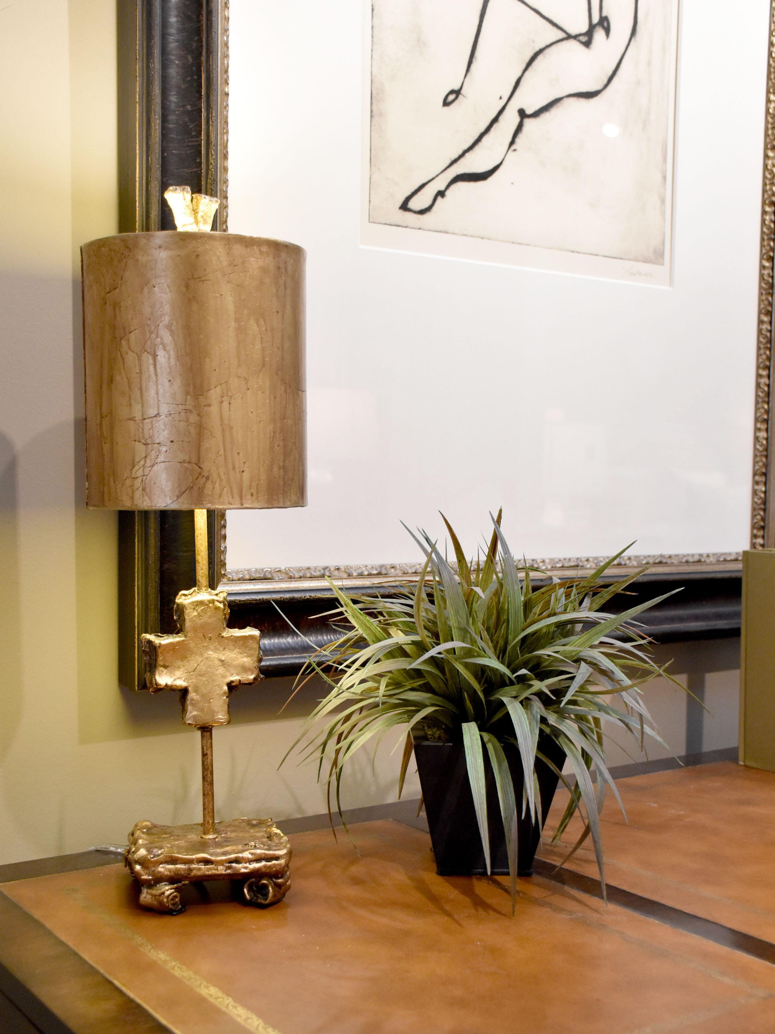 Lucas McKearn Cross Gold Leaf Table Lamp