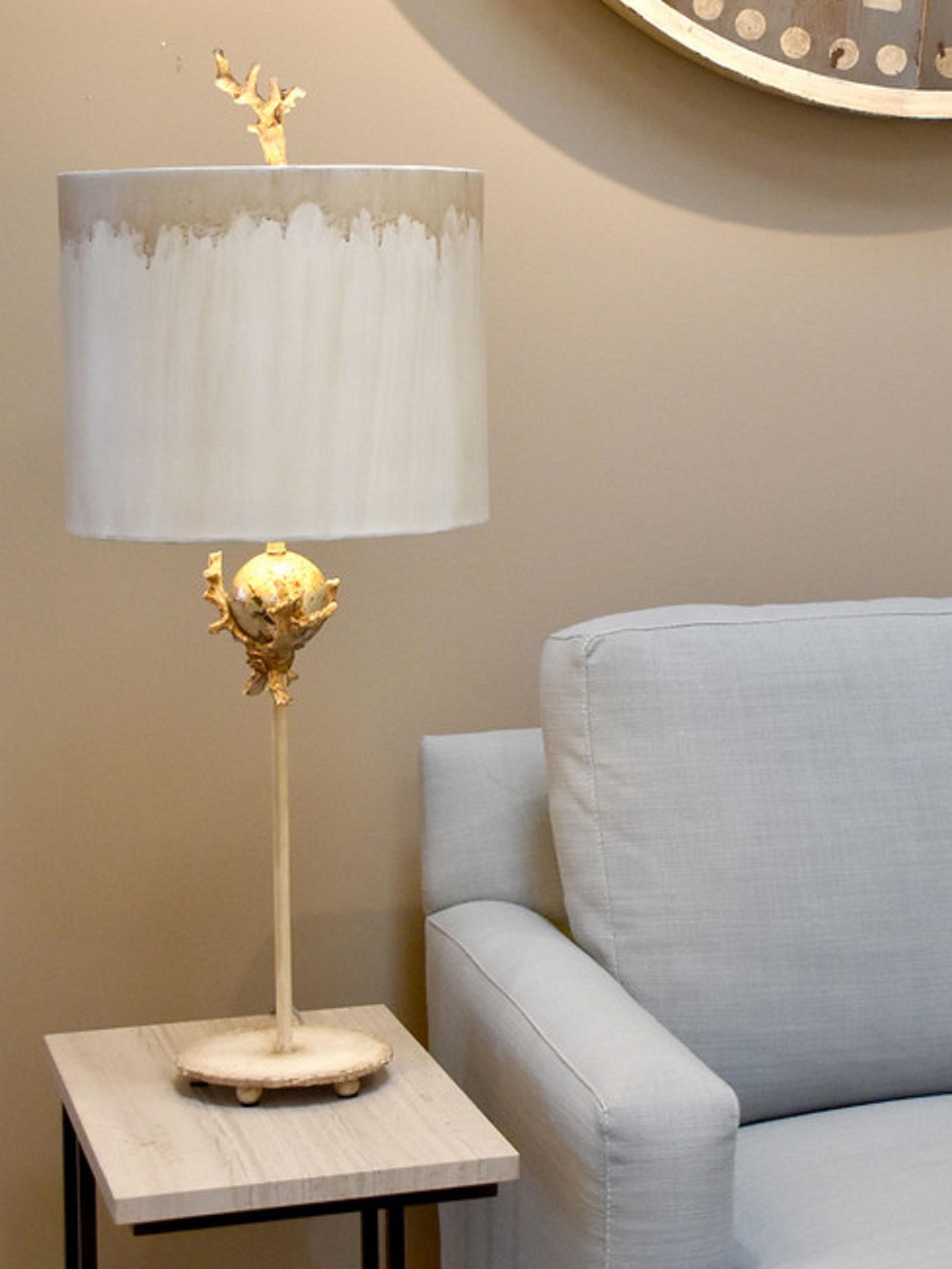 Lucas McKearn Trellis Putty Silver Leaf Buffet Lamp