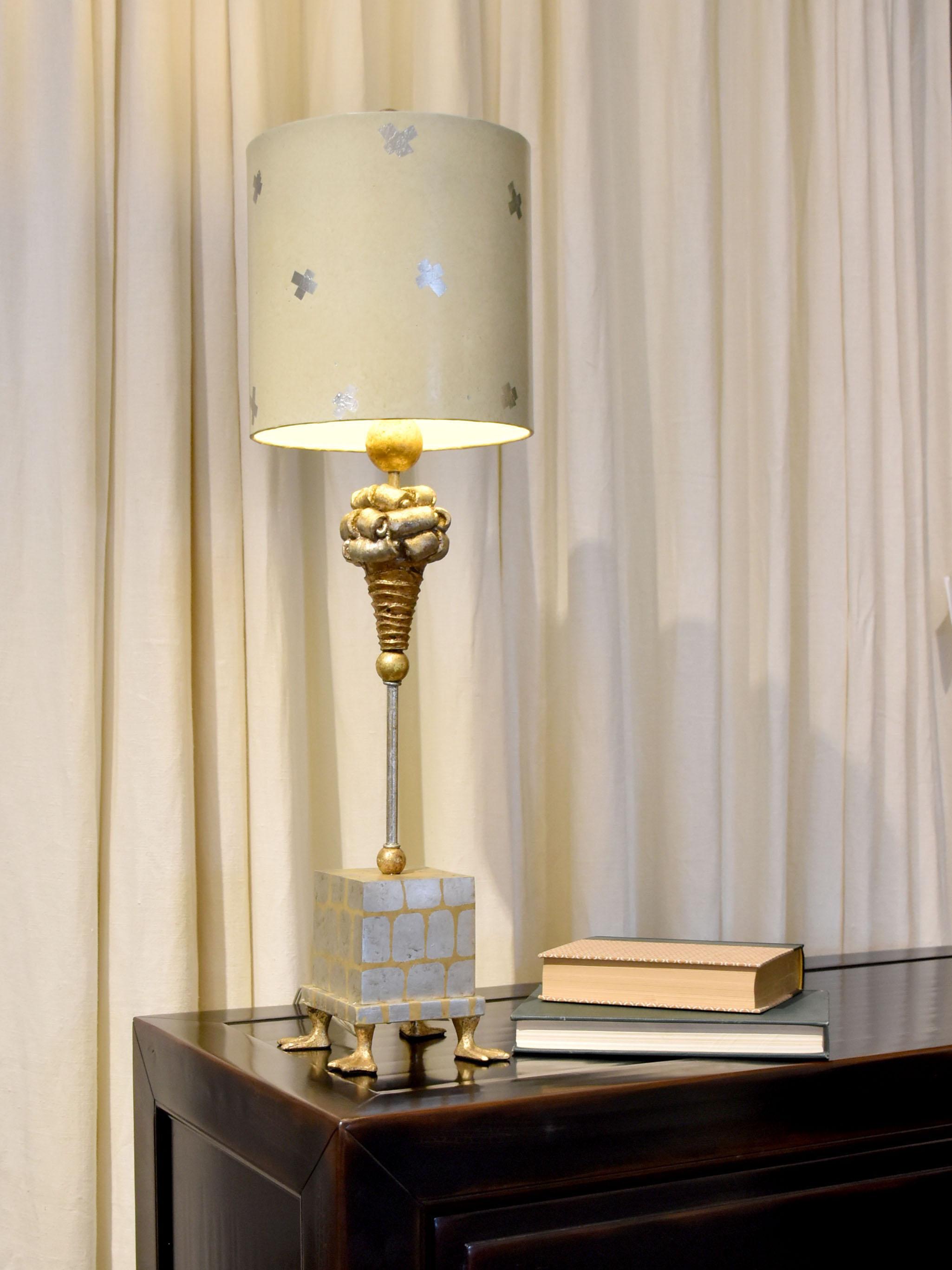 Lucas McKearn Pompadour-X Gold Silver Leaf Buffet Lamp