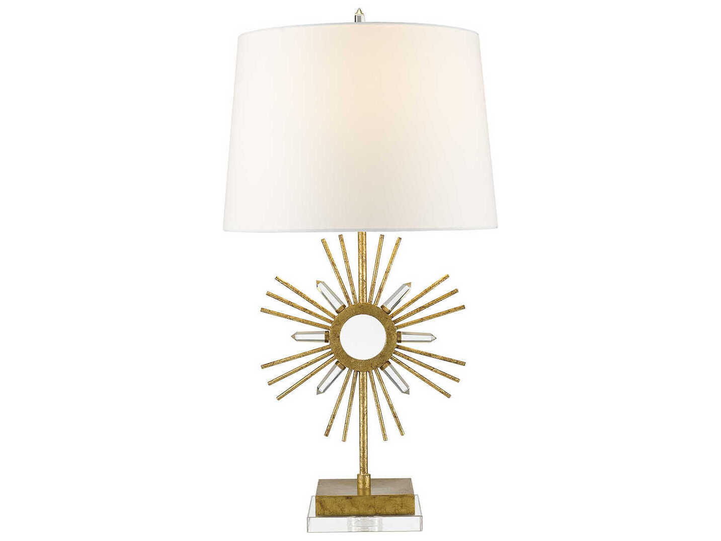 Lucas McKearn Sun King Distressed Gold Quartz Crystal Buffet Lamp