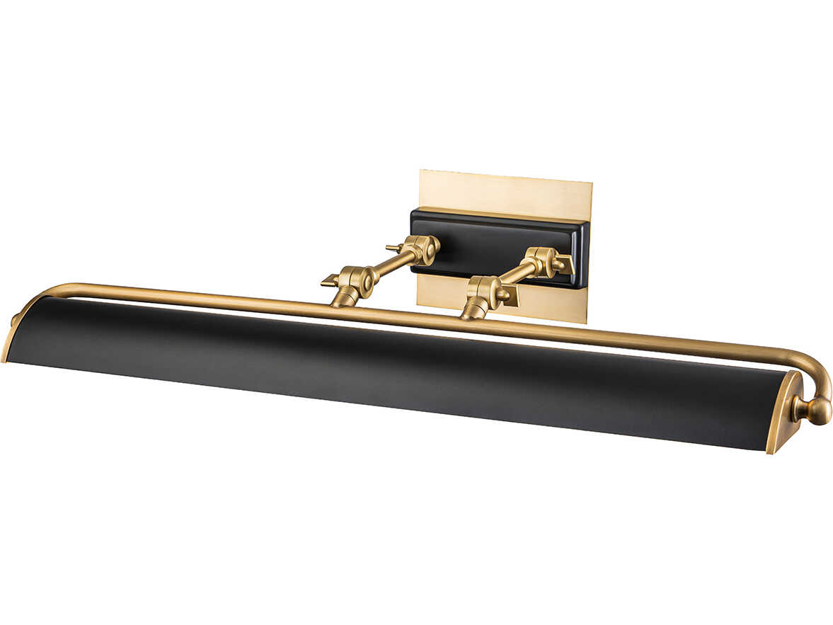 Lucas McKearn Winchfield 4-Light Aged Brass Matte Black Picture Light