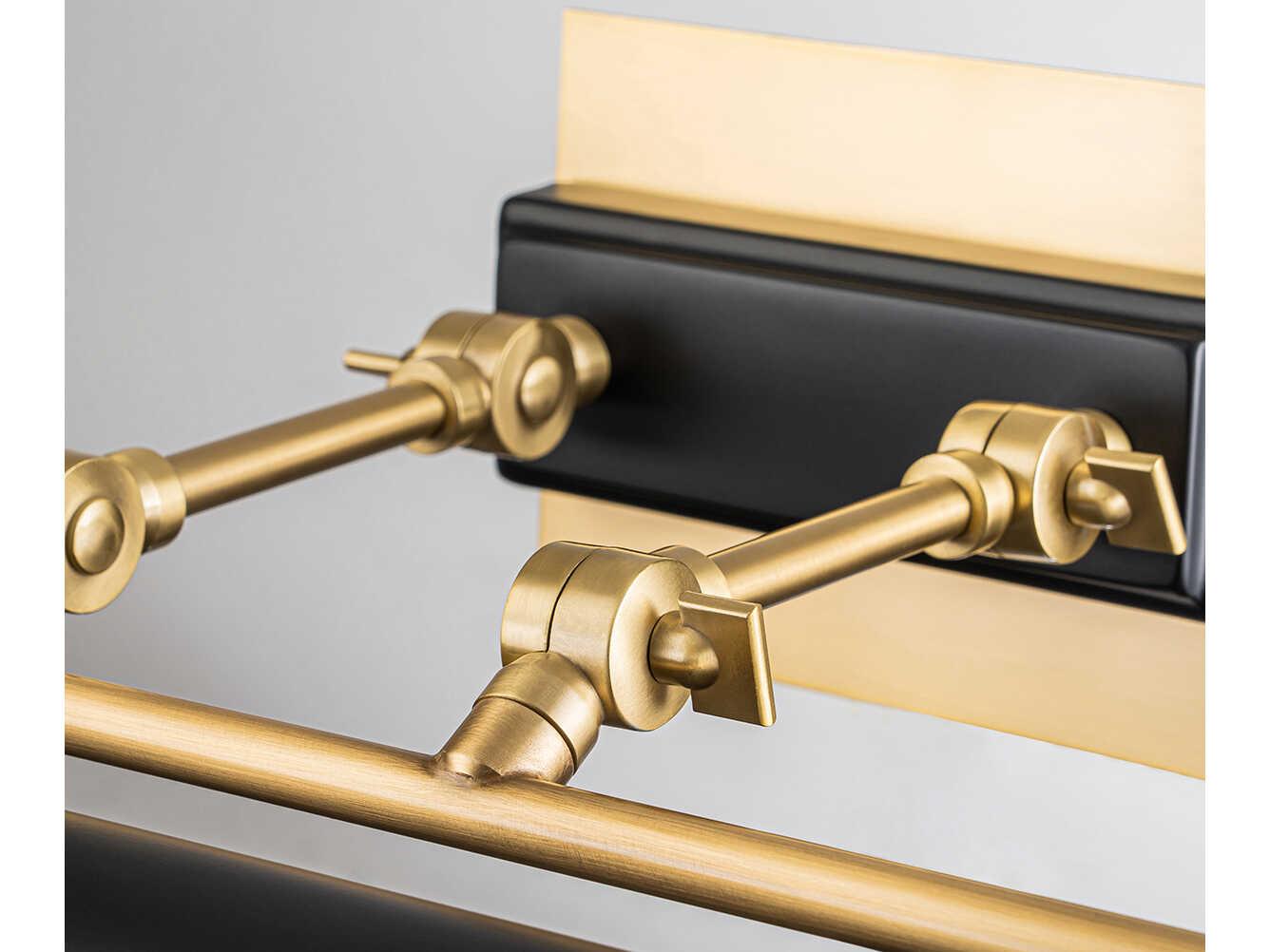 Lucas McKearn Winchfield 4-Light Aged Brass Matte Black Picture Light