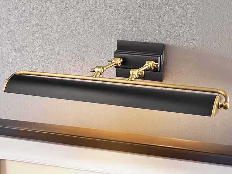 Lucas McKearn Winchfield 4-Light Aged Brass Matte Black Picture Light