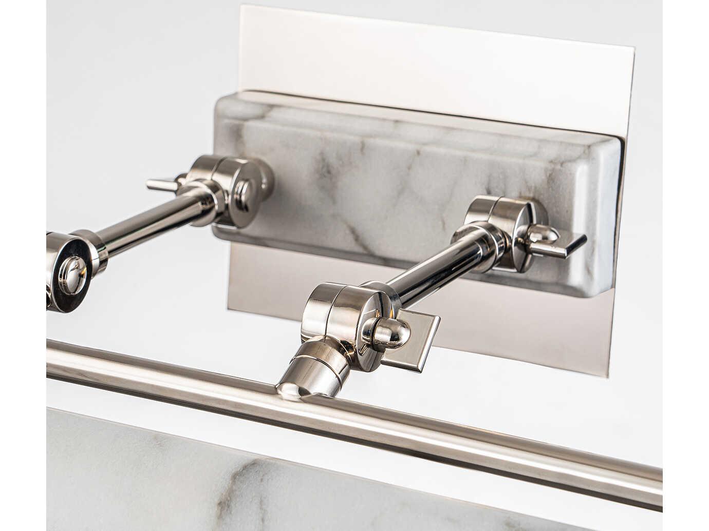 Lucas McKearn Winchfield 4-Light Polished Nickel White Marble Picture Light