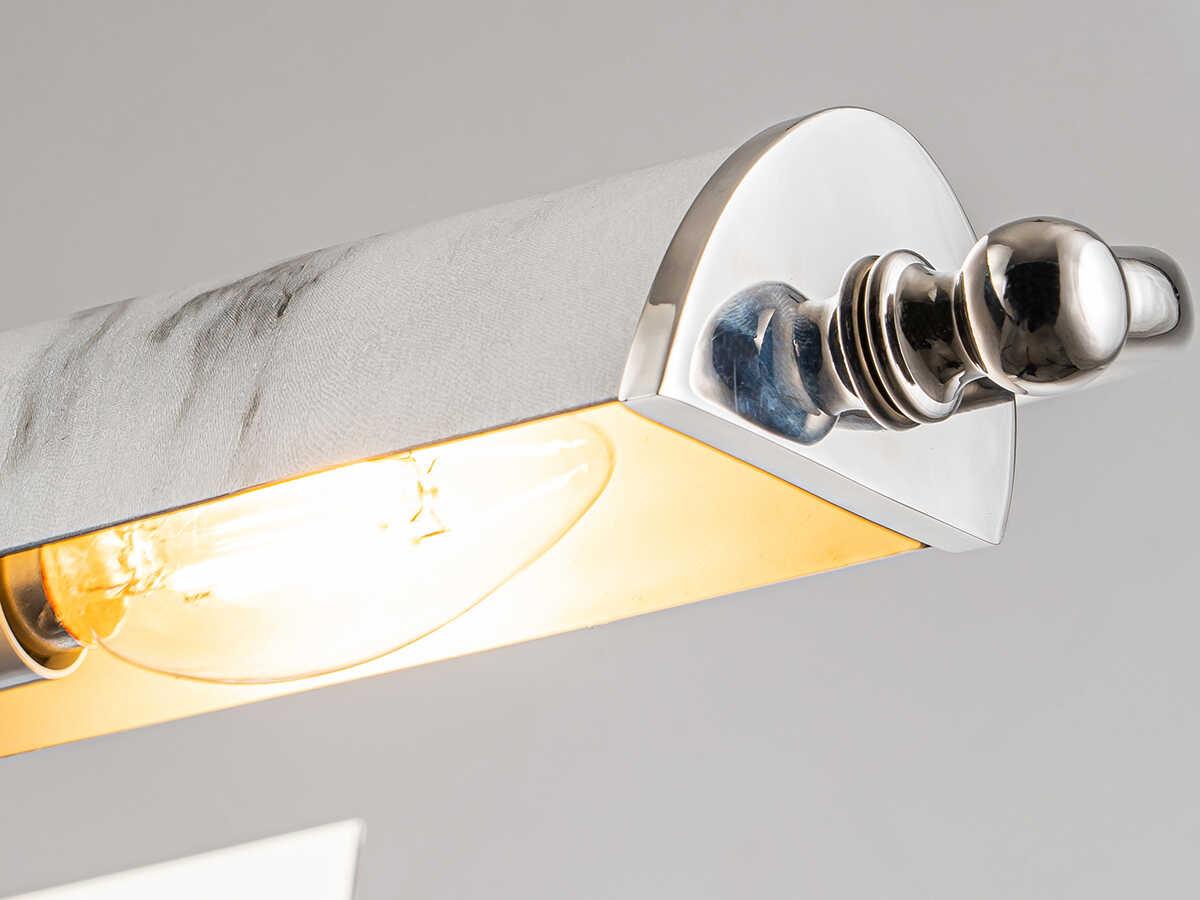 Lucas McKearn Winchfield 4-Light Polished Nickel White Marble Picture Light