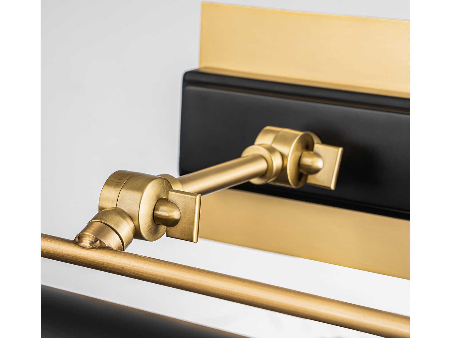 Lucas McKearn Winchfield 2-Light Aged Brass Matte Black Picture Light