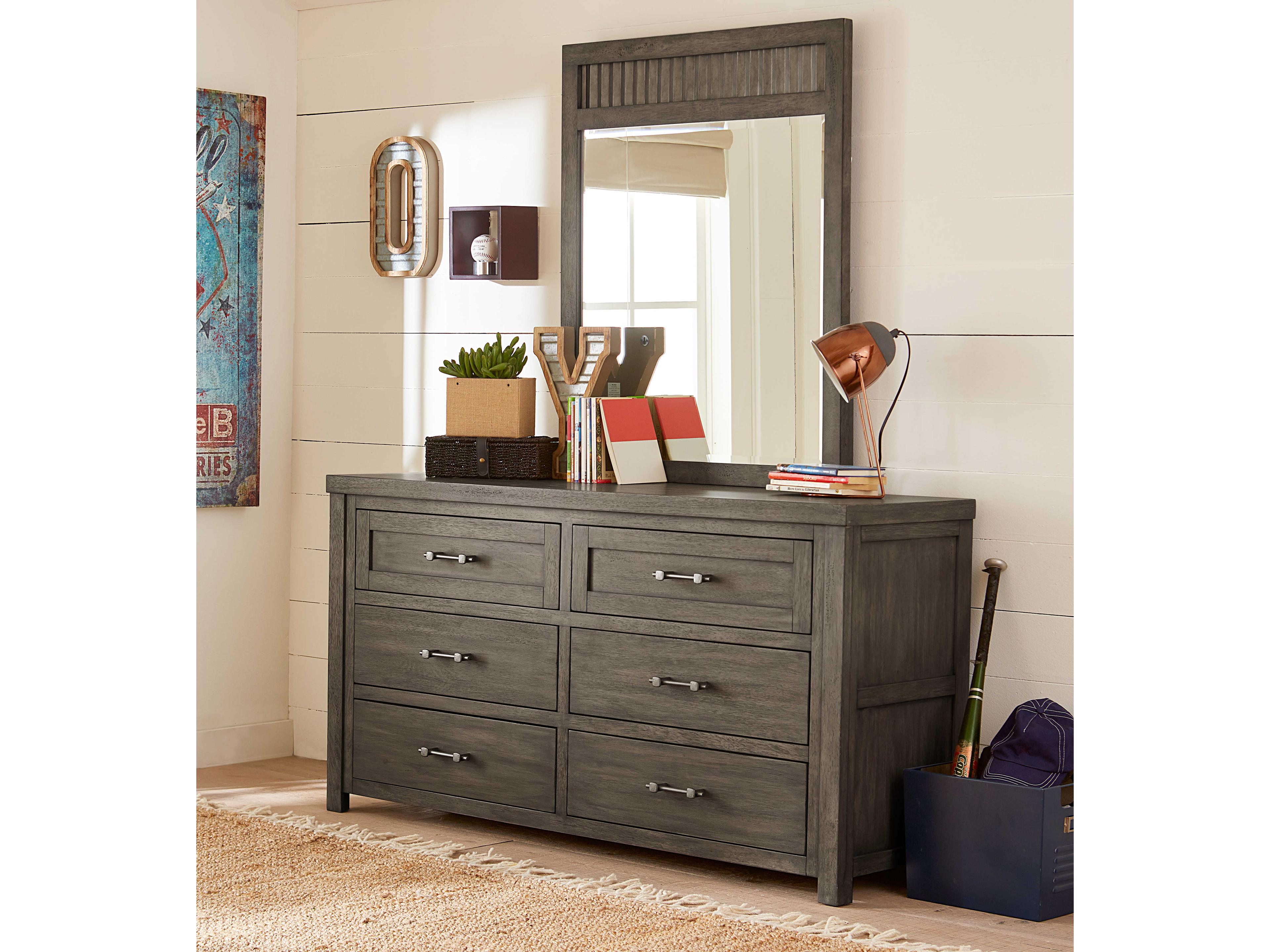 Legacy Classic Bunkhouse Aged Barnwood Dresser Mirror Vertical