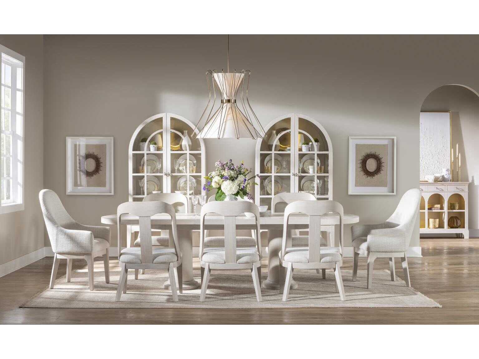 Legacy Classic Harmony Hardwood White Upholstered Armless Dining Chair