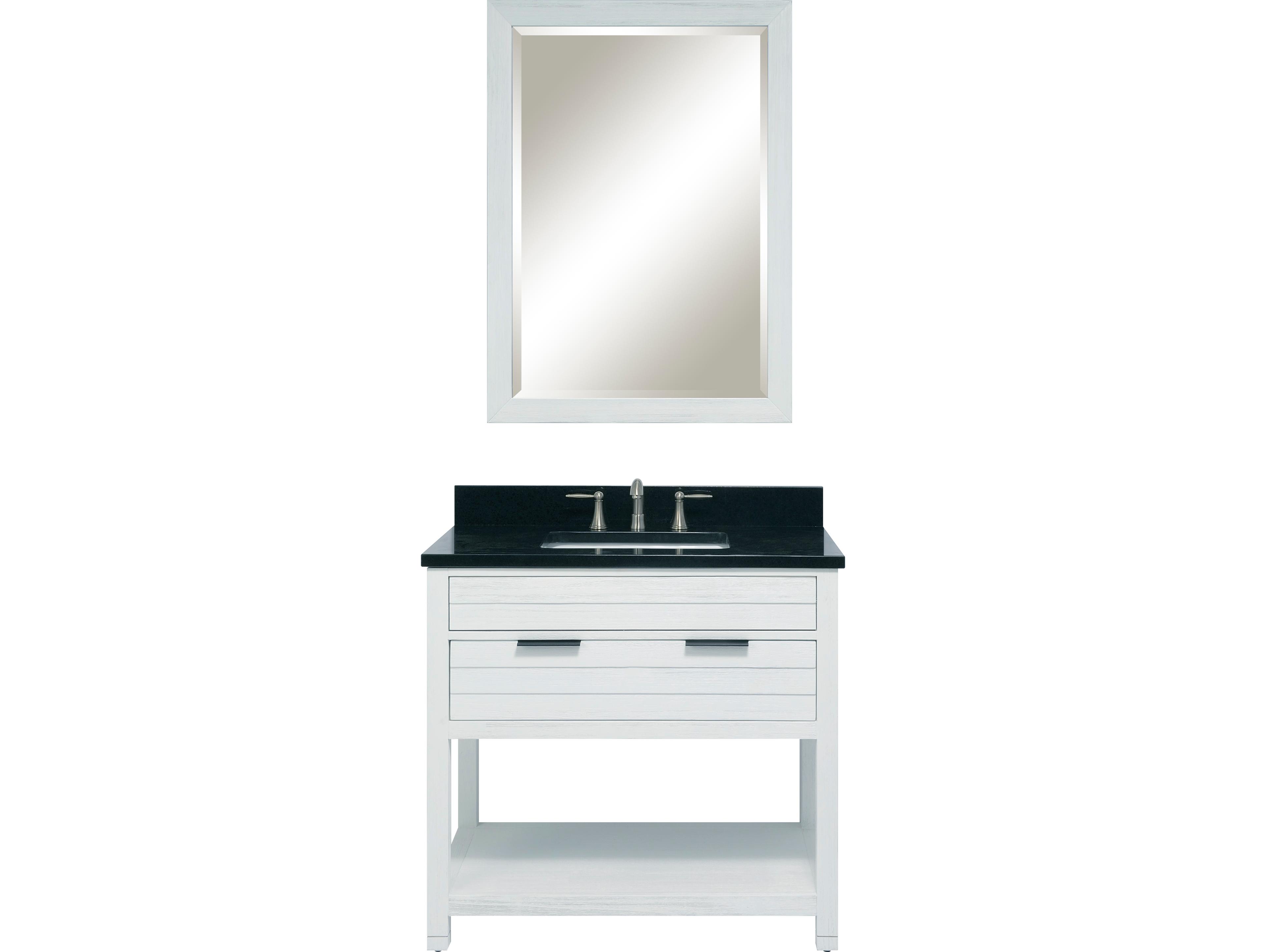 Le Bath Kasey 30'' White Wash Vertical Wall Mirror 