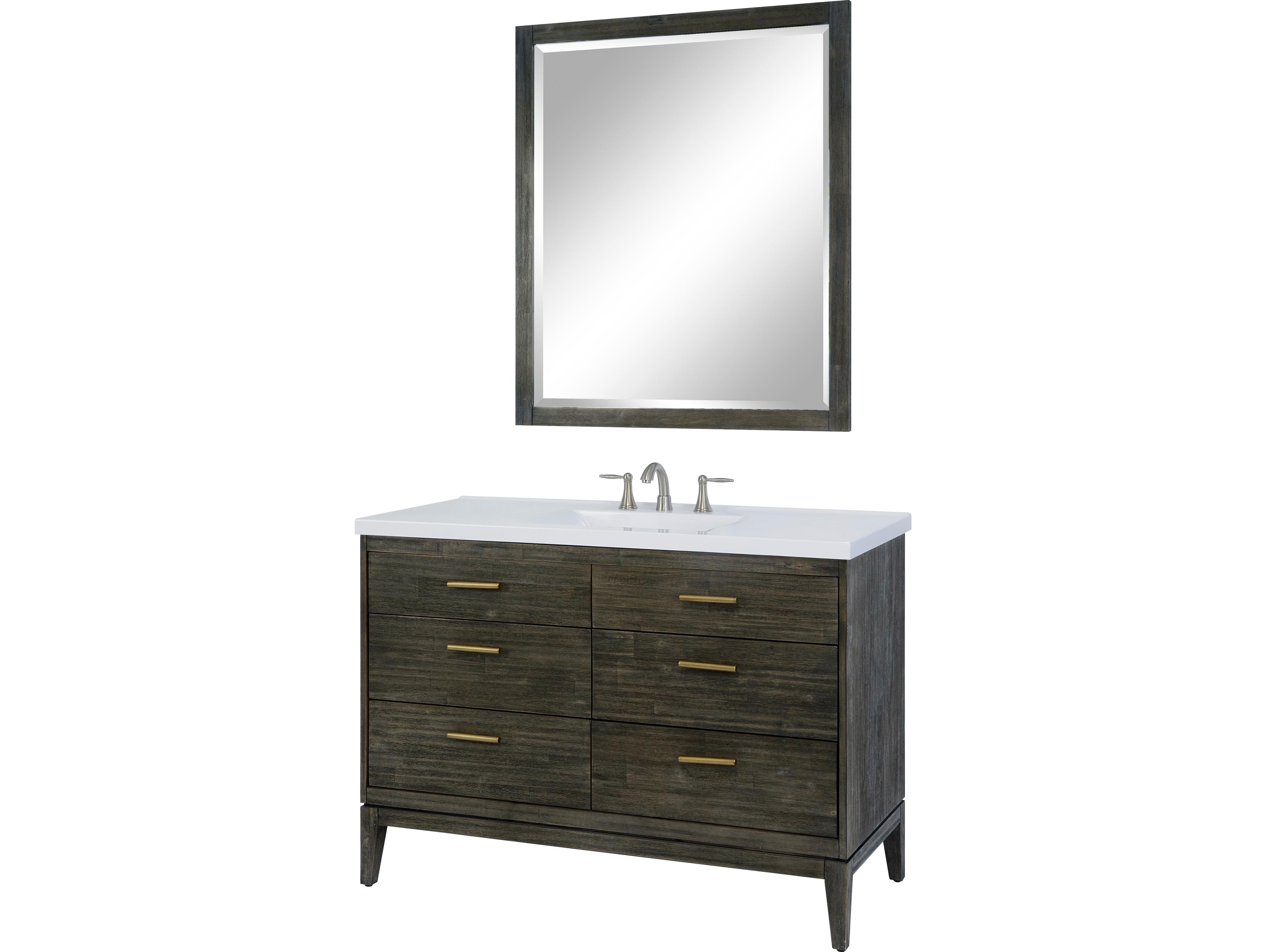Le Bath Tyler 36'' Dark Pearl Rectangular Wall Mirror 
