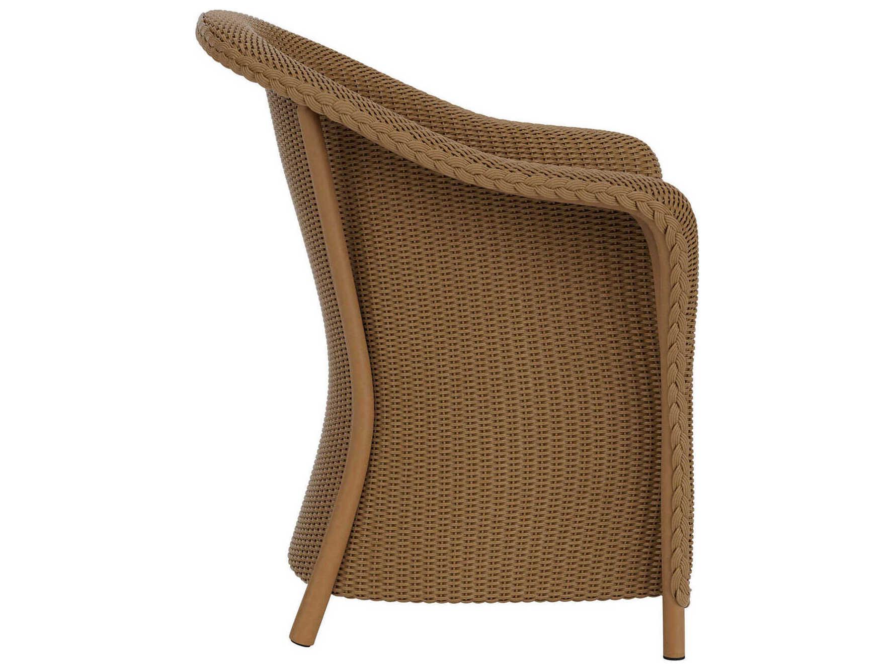 Lloyd Flanders Reflections Wicker Patio Dining Arm Chair with Padded Seat