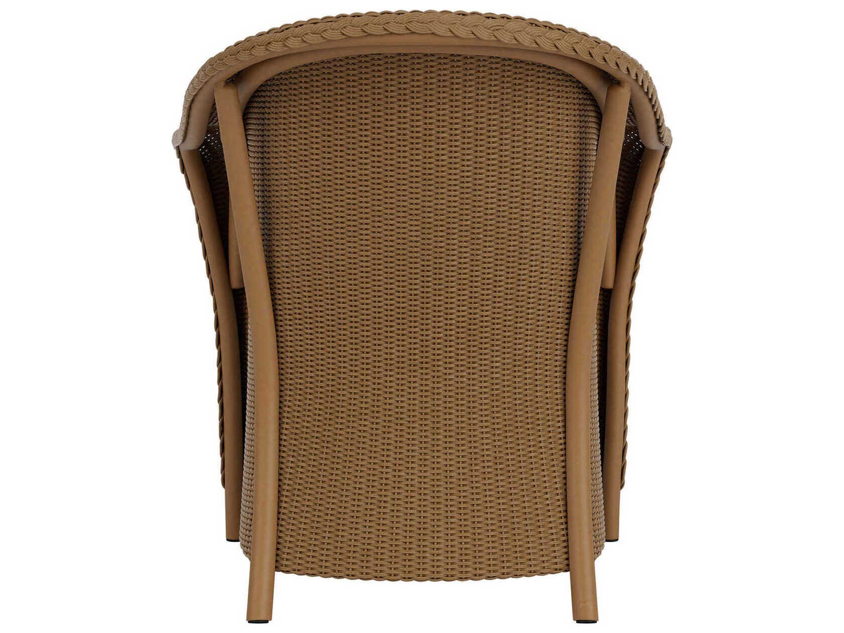 Lloyd Flanders Quick Ship Reflections Wicker Patio Dining Arm Chair with Padded Seat
