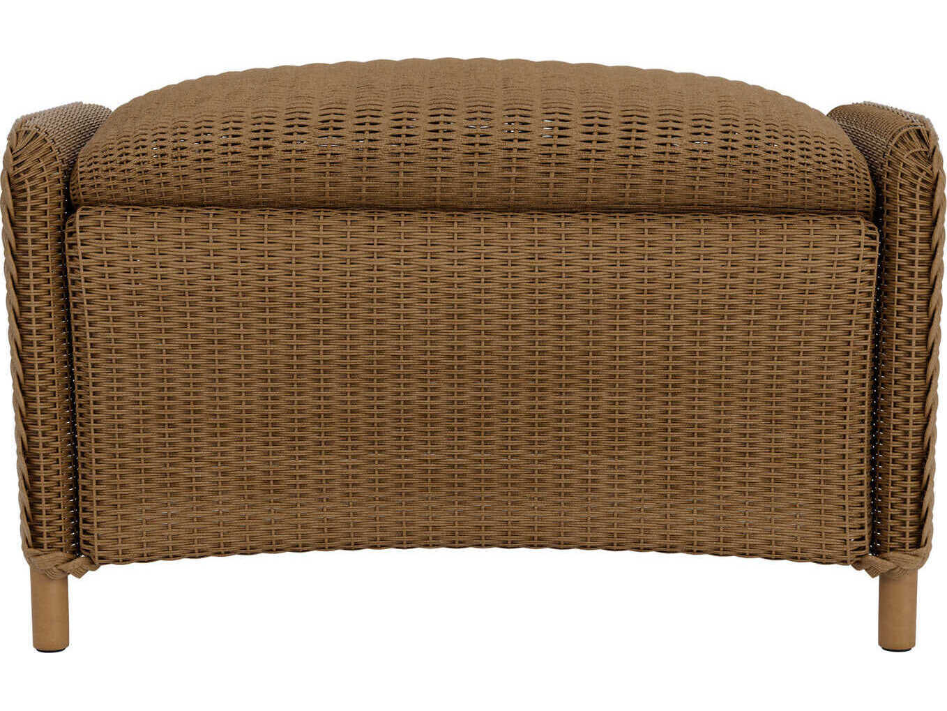 Lloyd Flanders Reflections Wicker Outdoor Patio Ottoman with Padded Seat