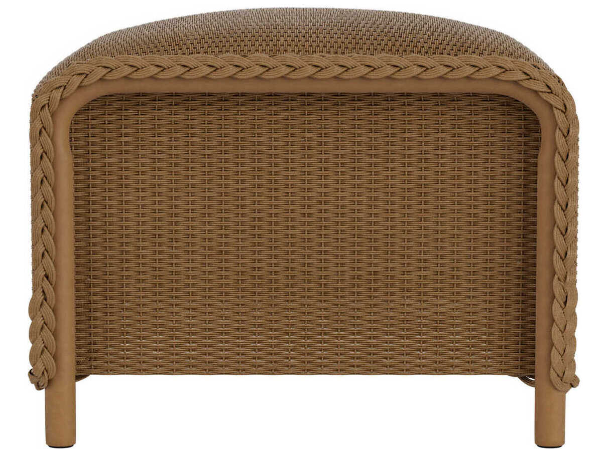 Lloyd Flanders Reflections Wicker Outdoor Patio Ottoman with Padded Seat