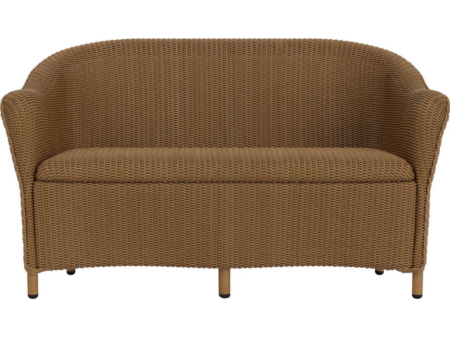 Lloyd Flanders Reflections Wicker Outdoor Patio Loveseat with Padded Seat