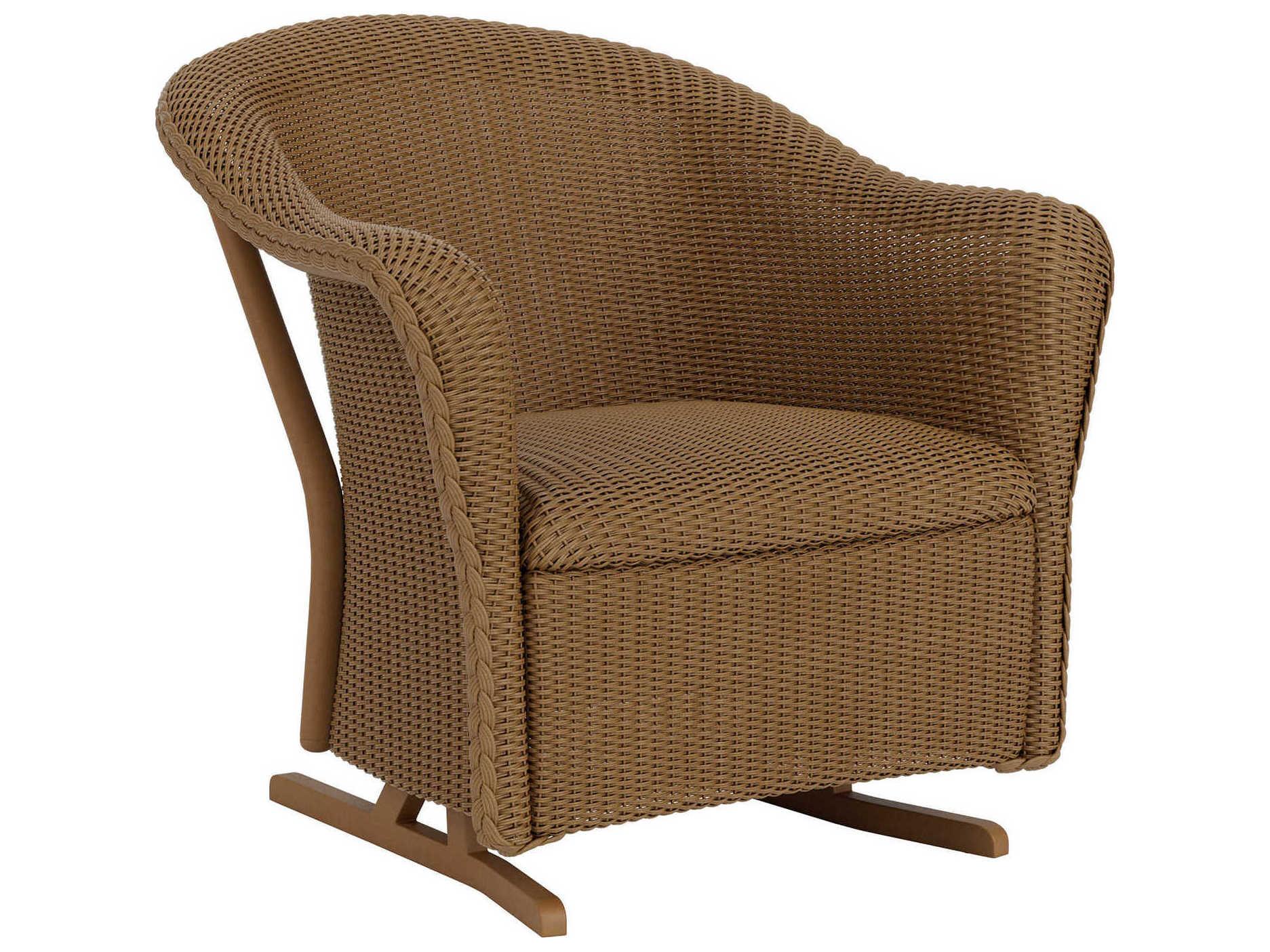 Lloyd Flanders Reflections Wicker Spring Rocker Patio Lounge Chair with Padded Seat