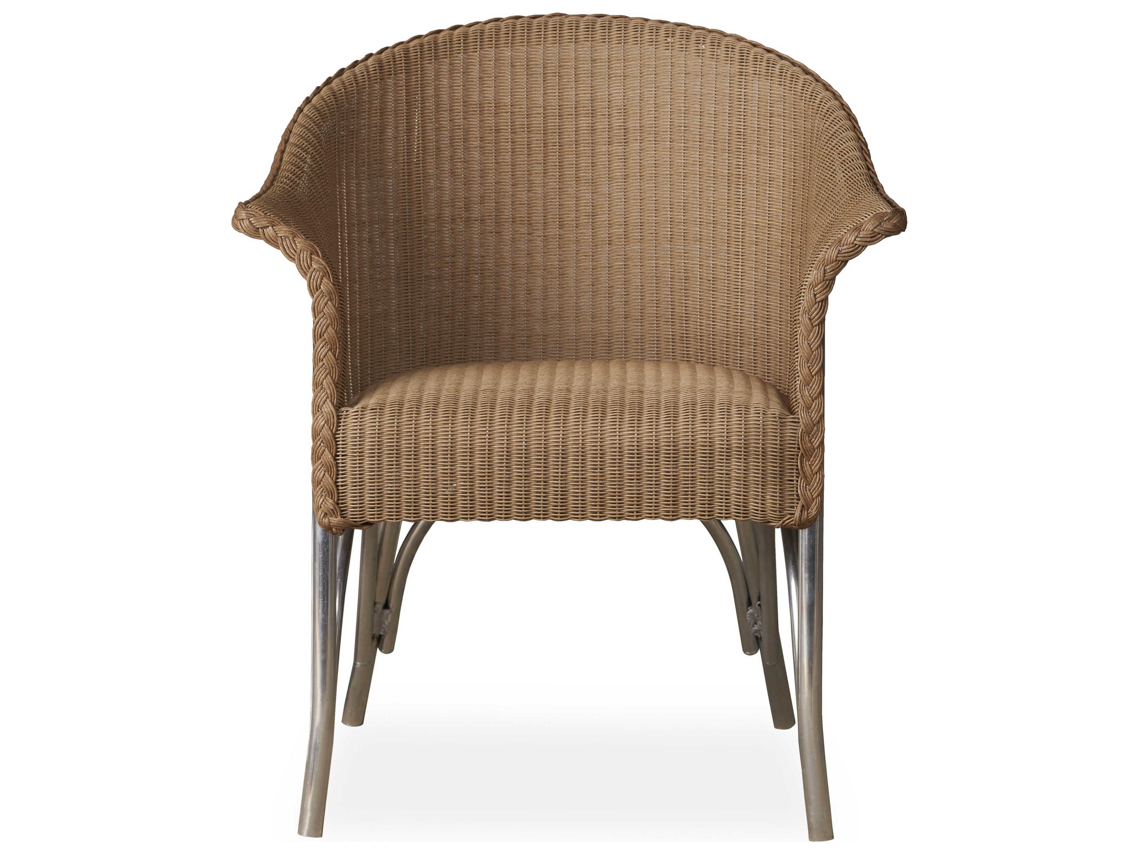 Lloyd Flanders All Seasons Wicker Dining Armchair with Padded Seat